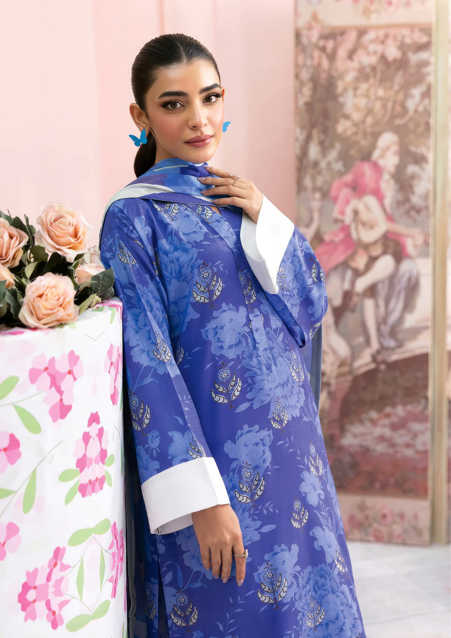 NAQSH-E-NAAZ - Unstitched 3-Piece Digital Bana Dora Lawn