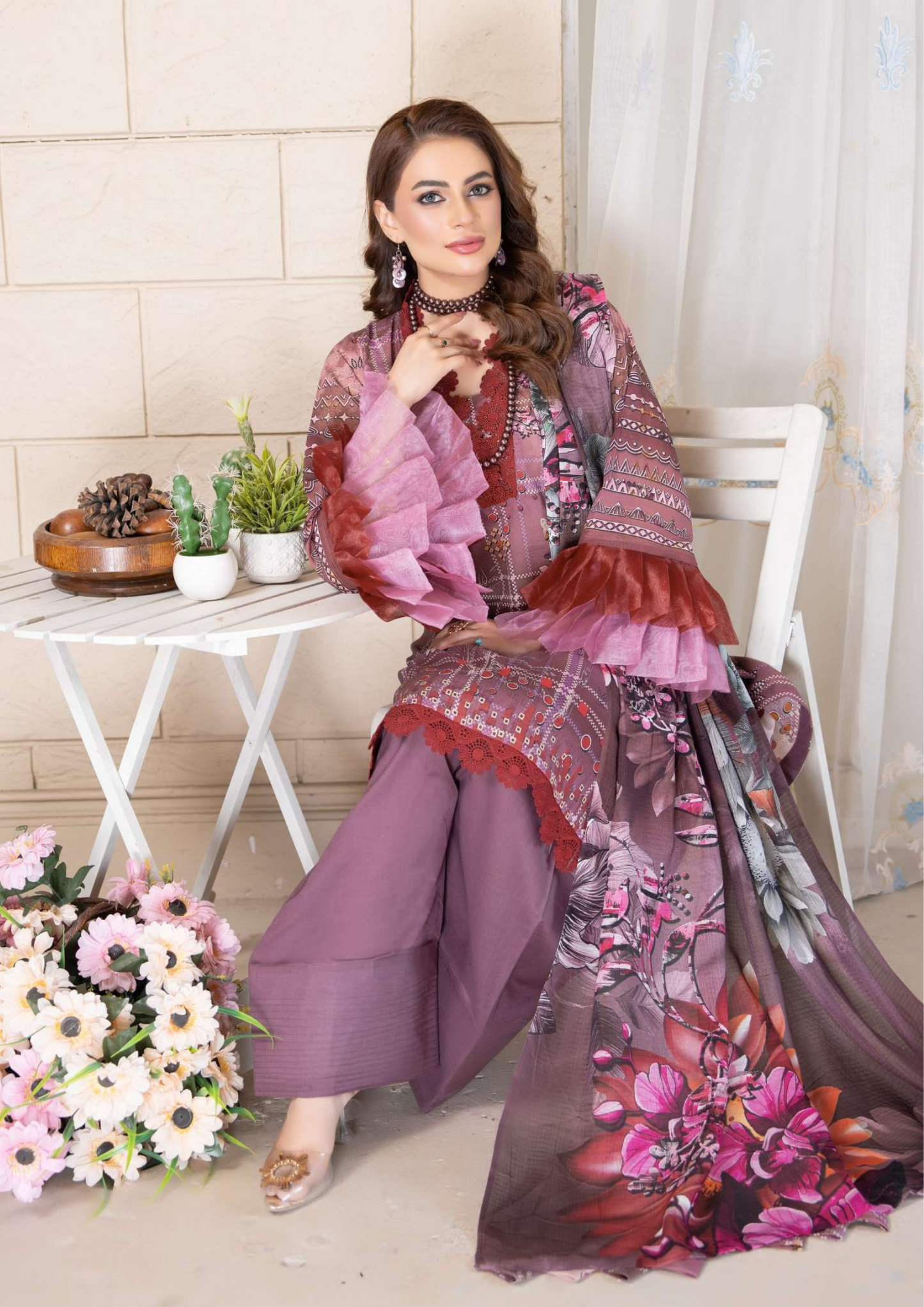KAJAL - Unstitched 3-Piece Digital Lawn