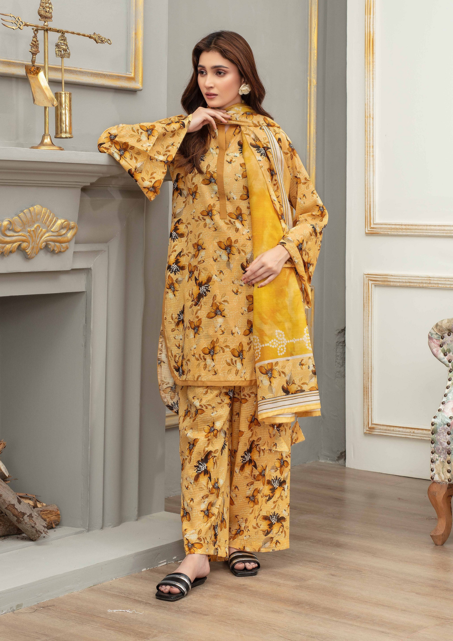 AROOHI - Unstitched 3-Piece Printed Lawn