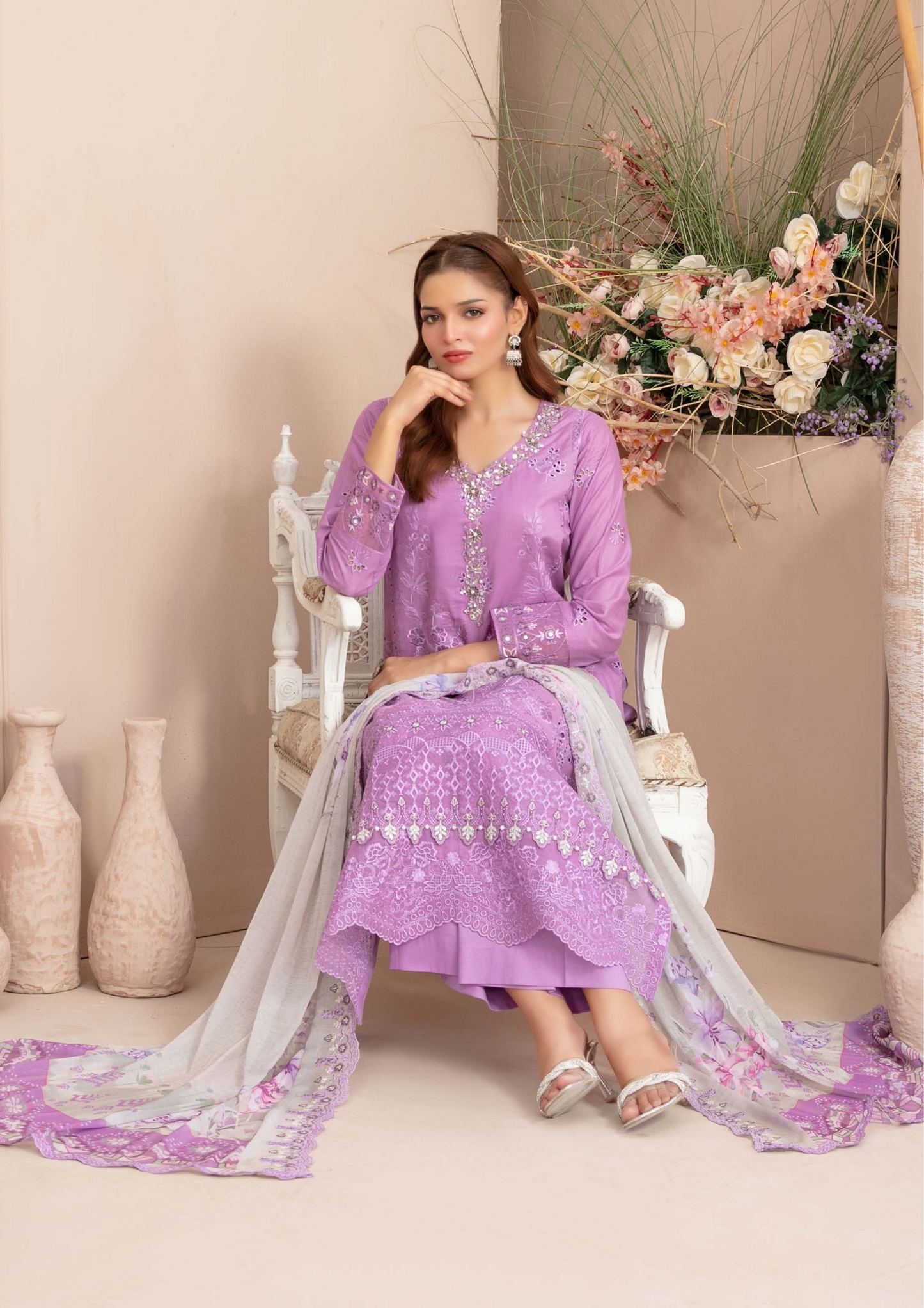 ERSA - Semi Stitched 3-Piece Embroidered Lawn