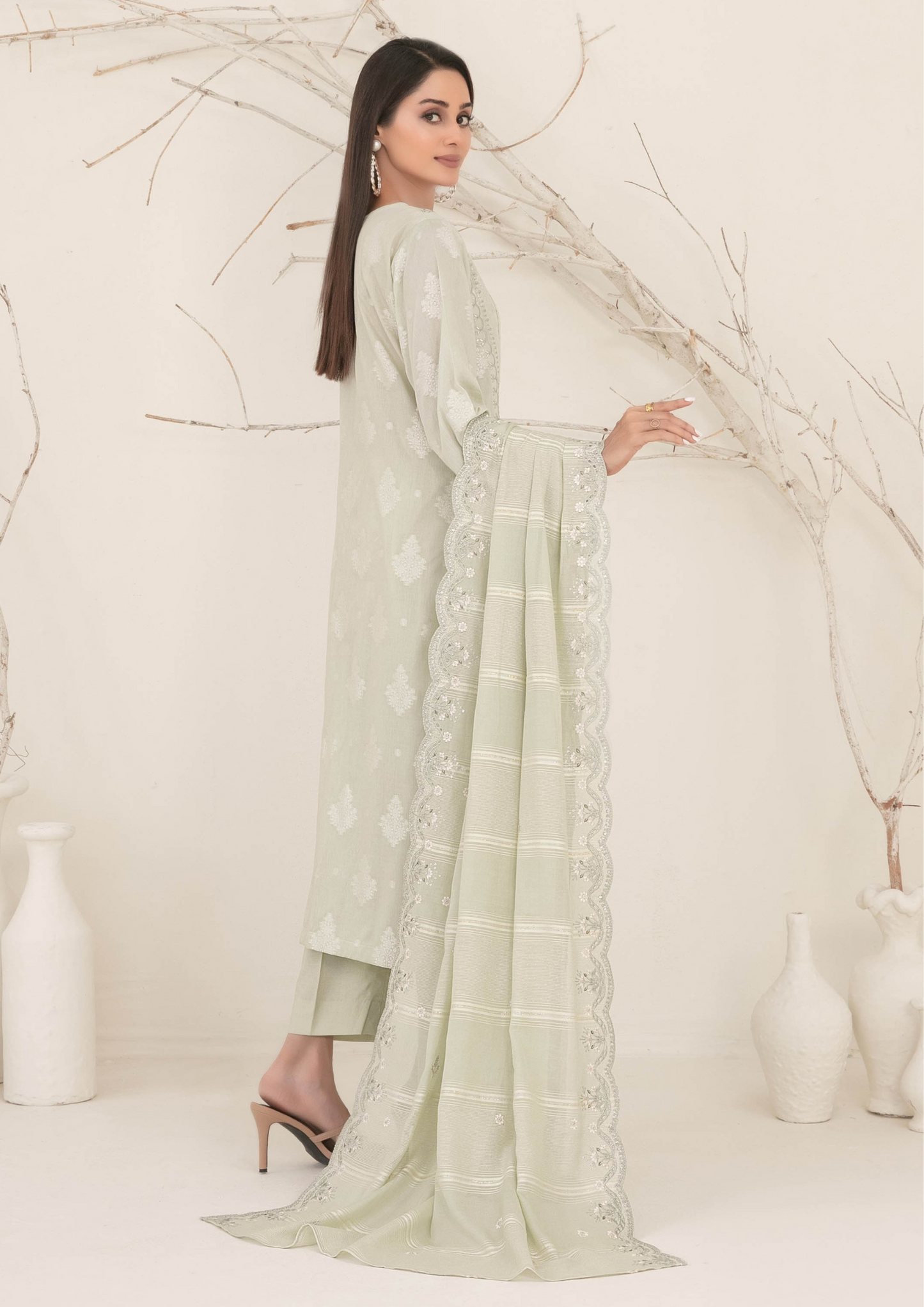 ZEENAT - Unstitched 3-Piece Broshia Banarsi