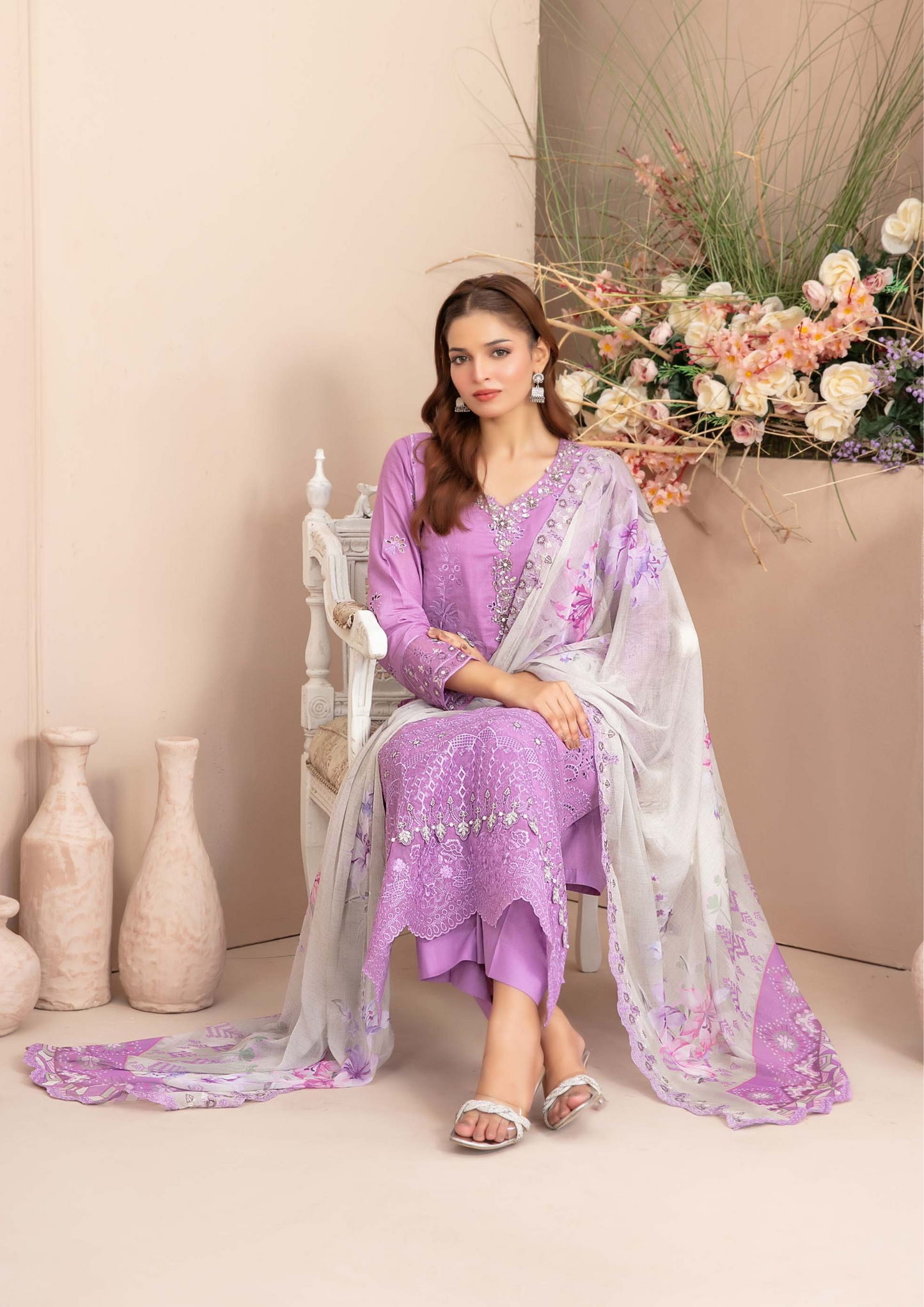 ERSA - Semi Stitched 3-Piece Embroidered Lawn