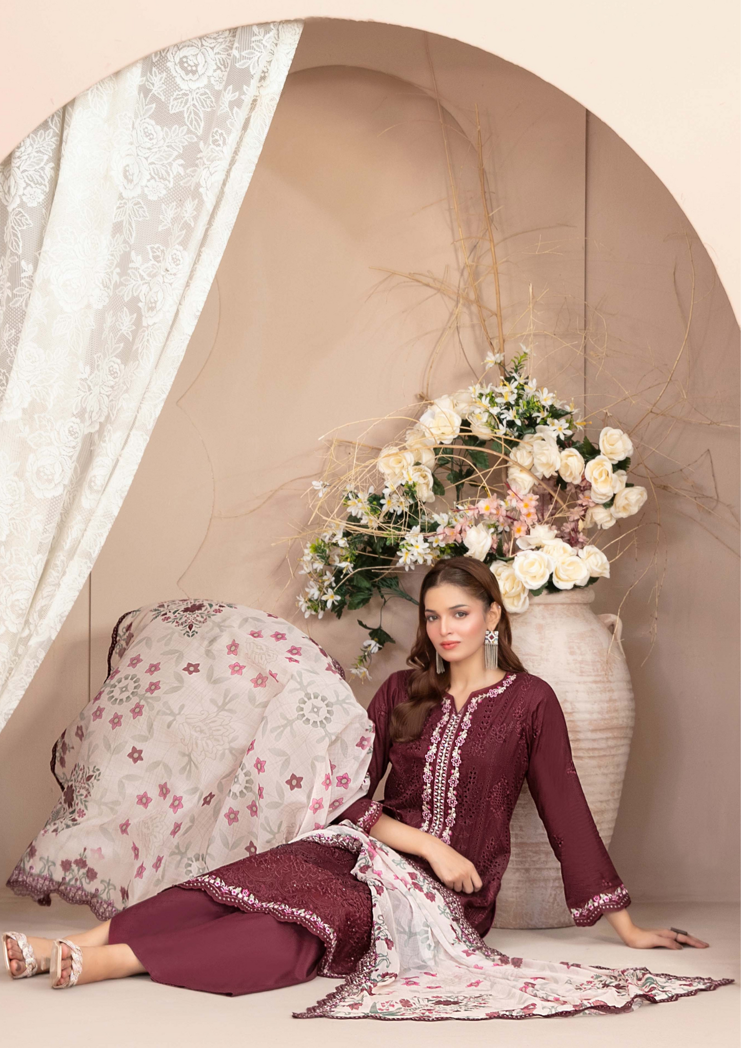 ERSA - Semi Stitched 3-Piece Embroidered Lawn