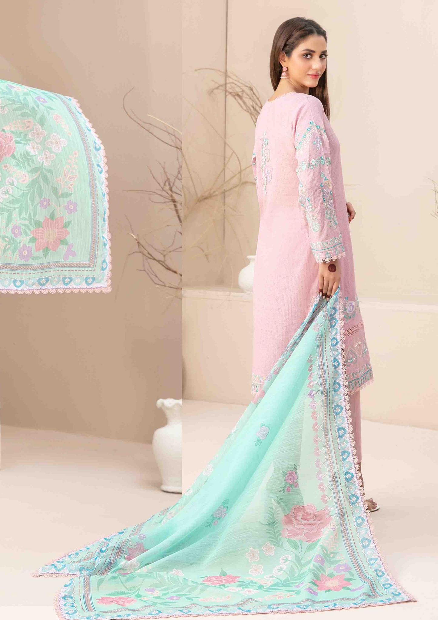 TWIST - Stitched 3-Piece Embroidered Digital Lawn