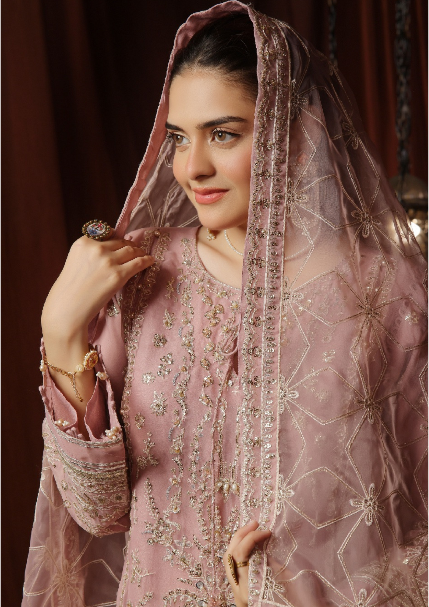 MEHRUNISSA - Unstitched 3-Piece Embroidered Organza