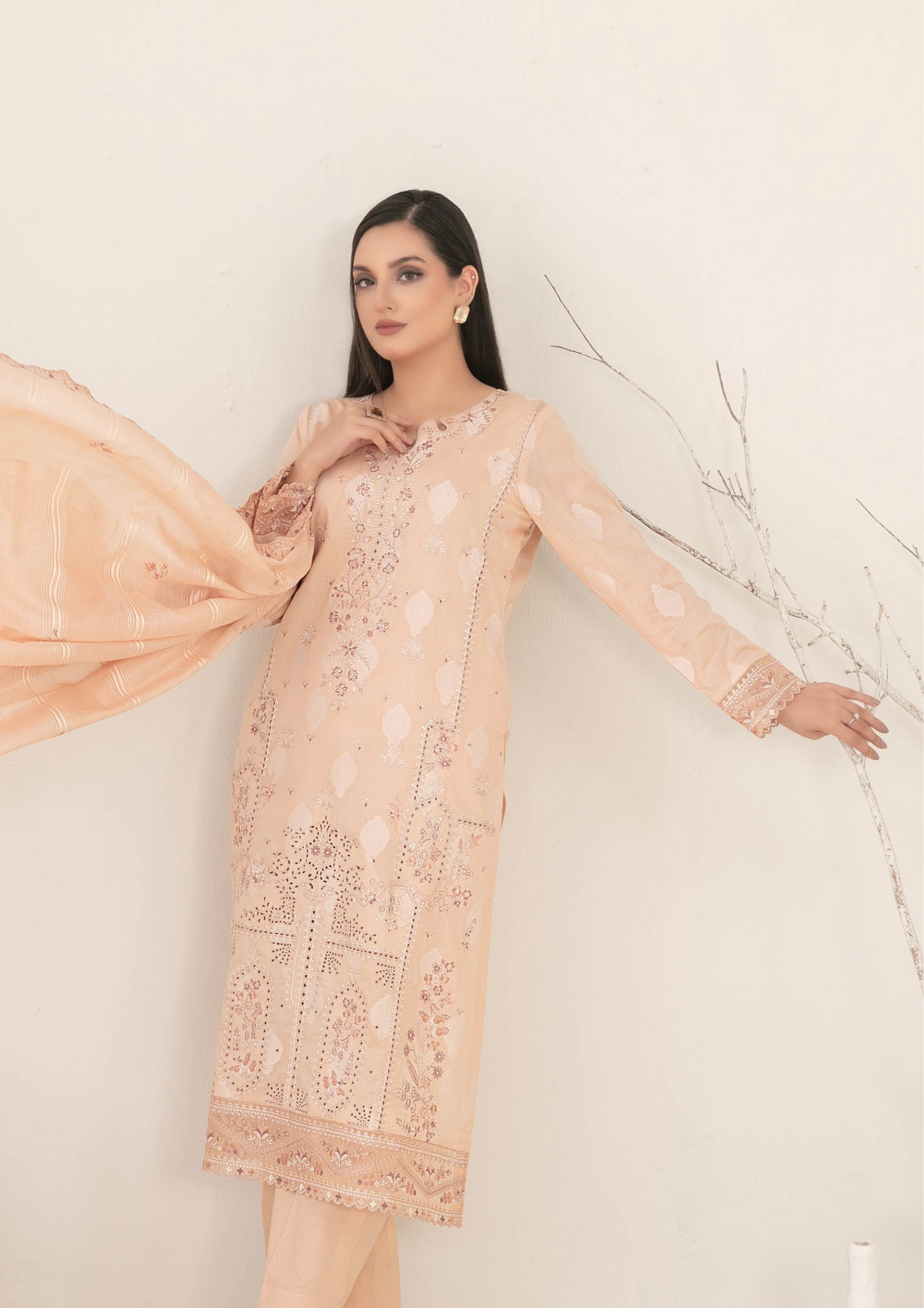 ZEENAT - Unstitched 3-Piece Broshia Banarsi