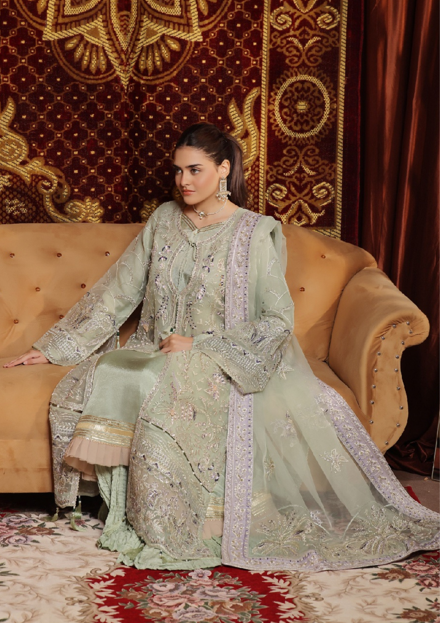 MEHRUNISSA - Unstitched 3-Piece Embroidered Organza