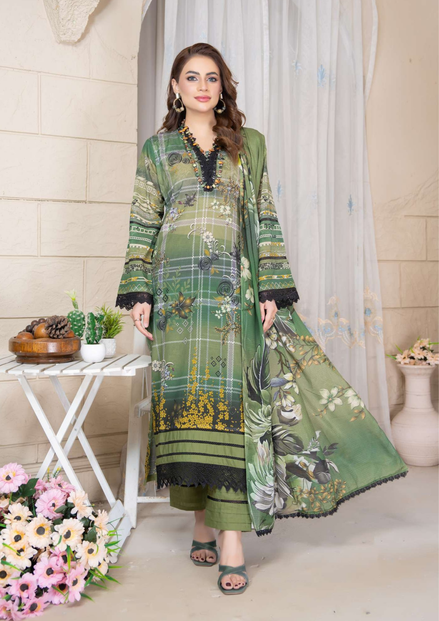 KAJAL - Unstitched 3-Piece Digital Lawn
