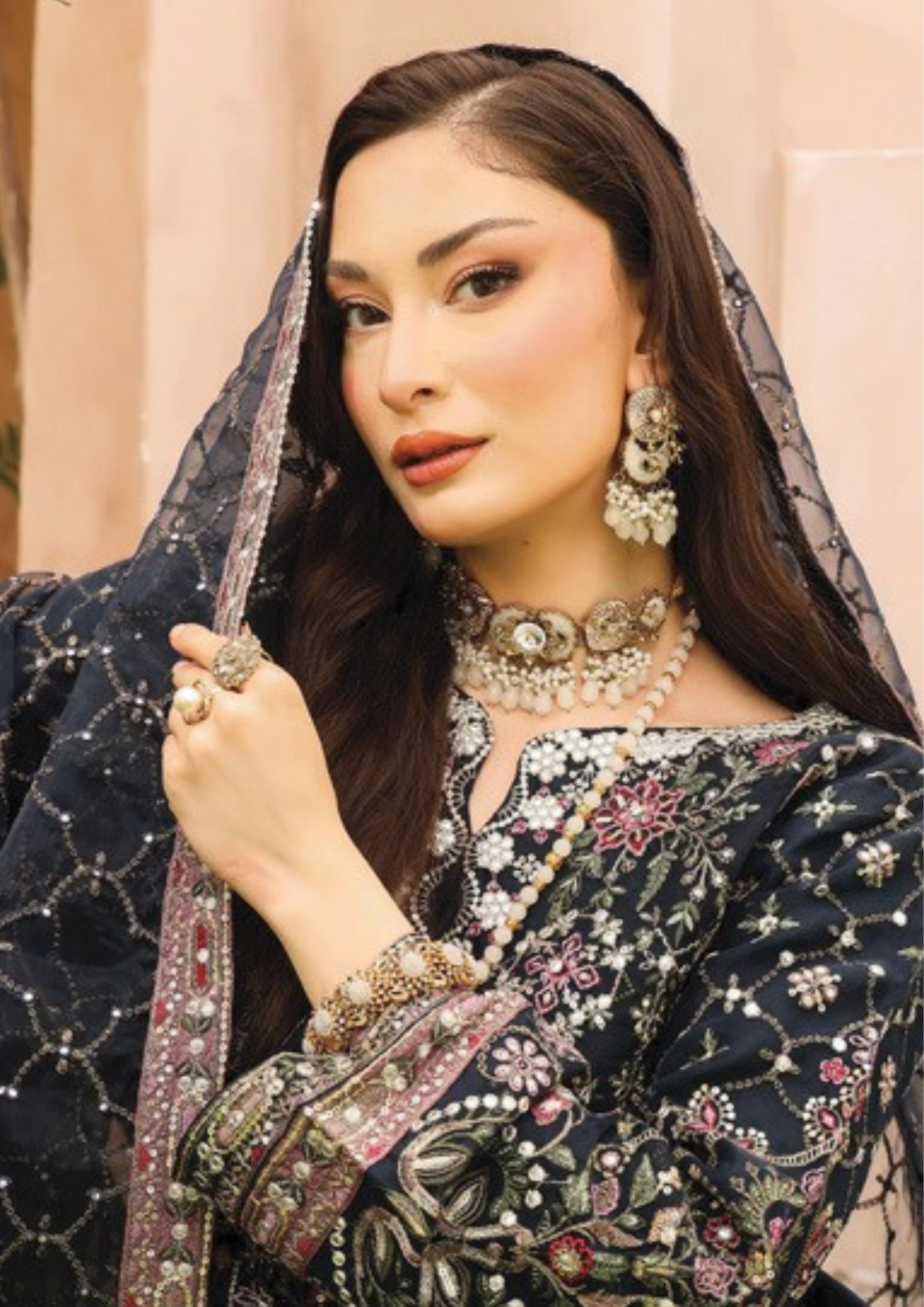 SHEESH MAHAL - Semi Stitched 3 - Piece Embroidered
