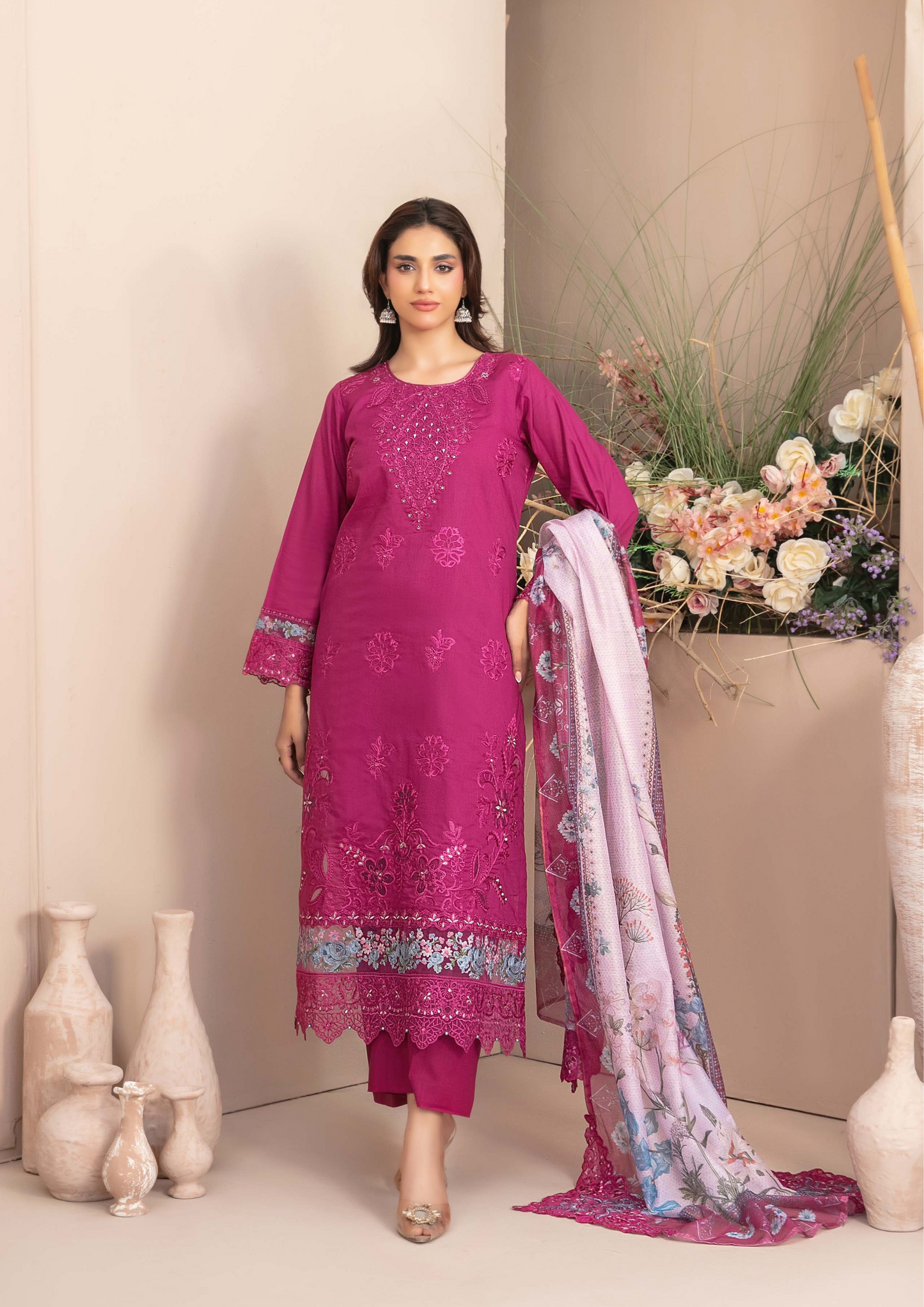 ERSA - Semi Stitched 3-Piece Embroidered Lawn
