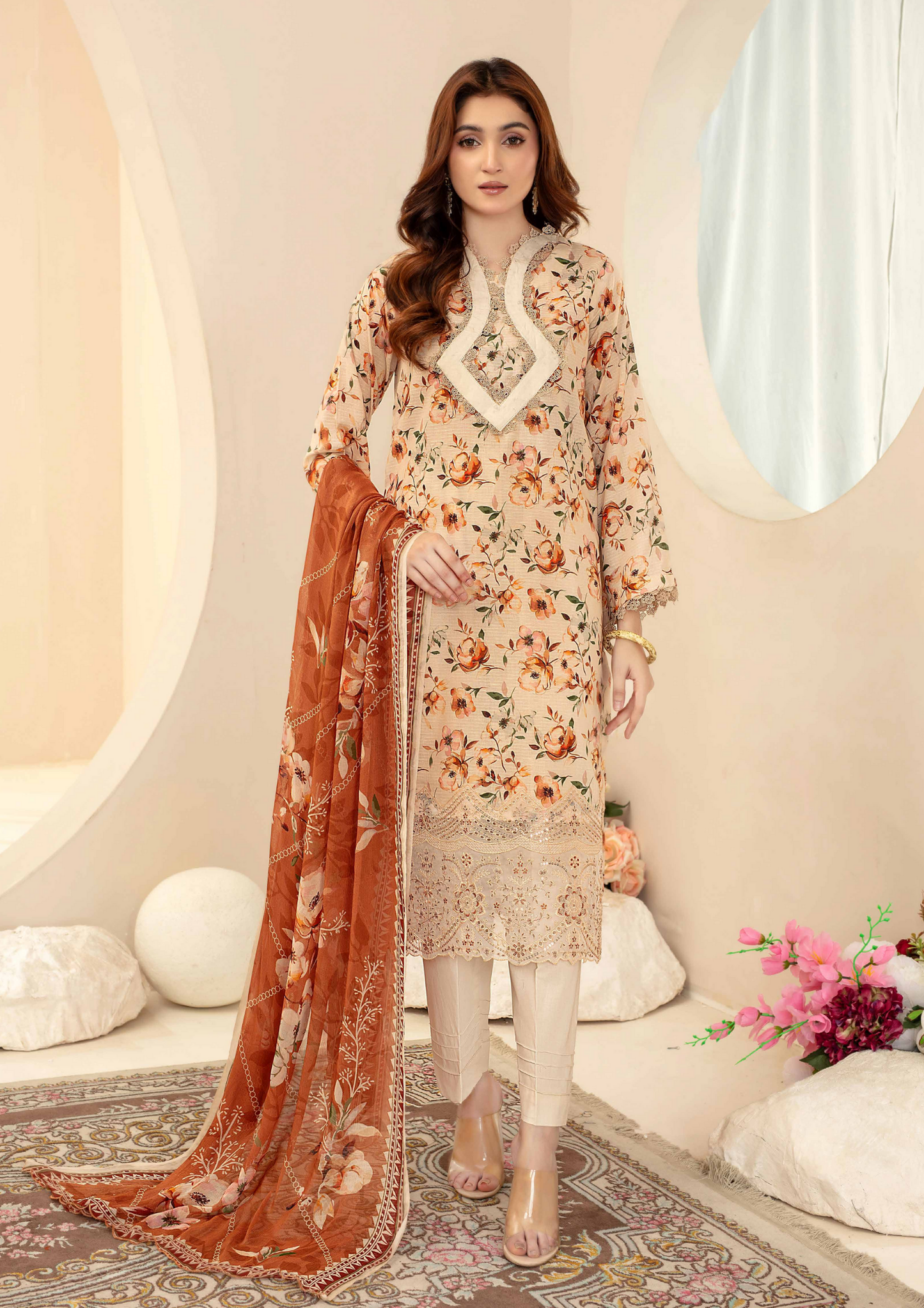 AQAS - Unstitched 3-Piece Digital Printed