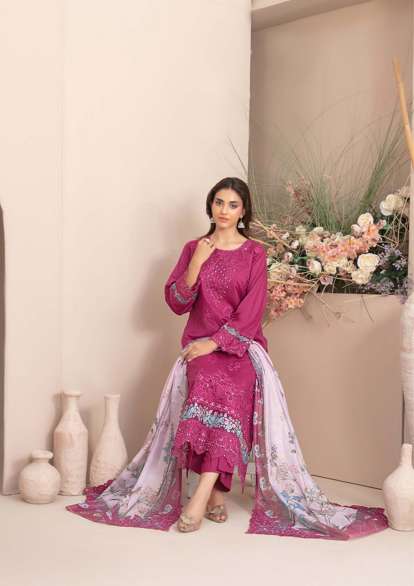 ERSA - Semi Stitched 3-Piece Embroidered Lawn