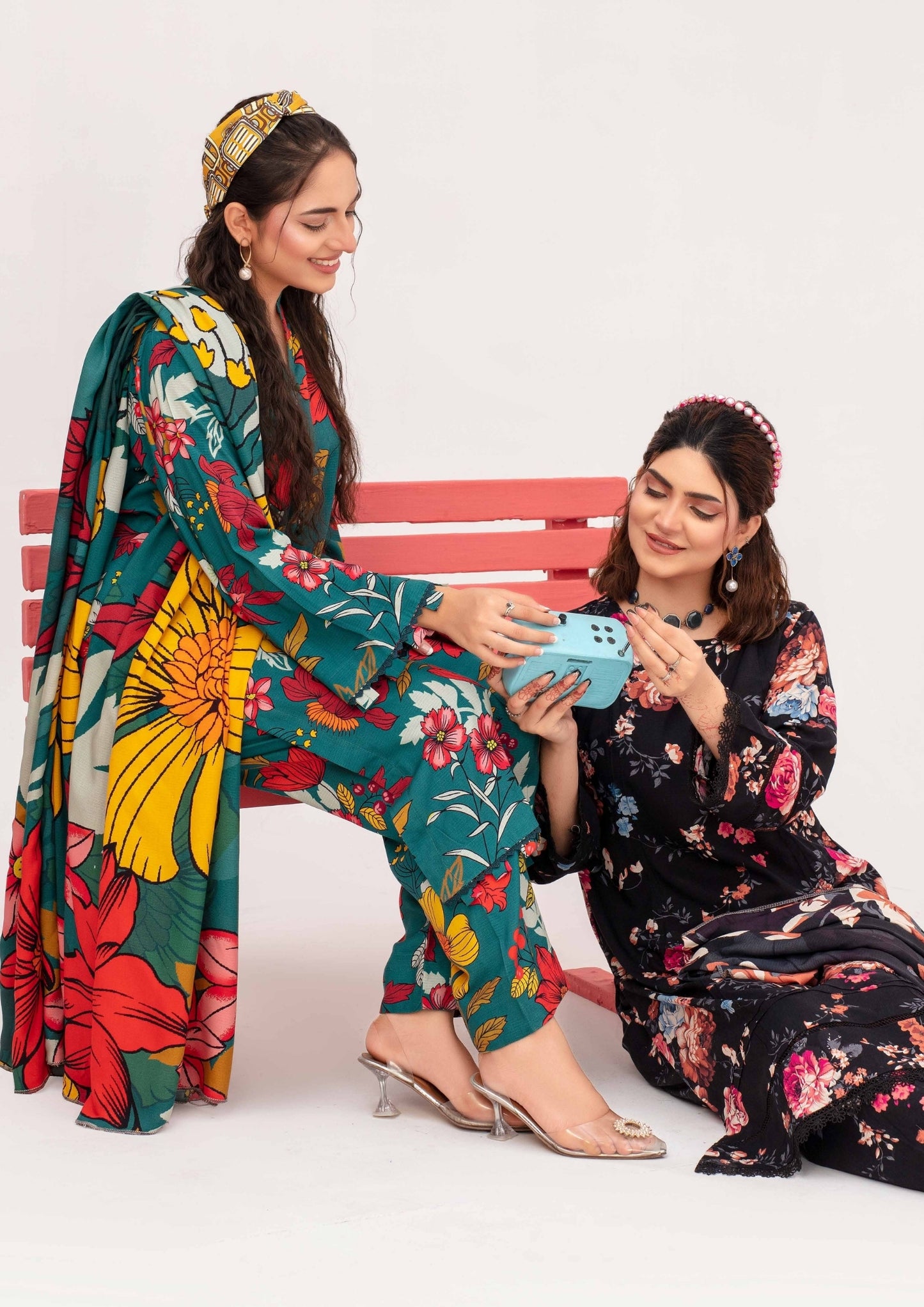 Meena - Unstitched 3-Piece Digital Linen