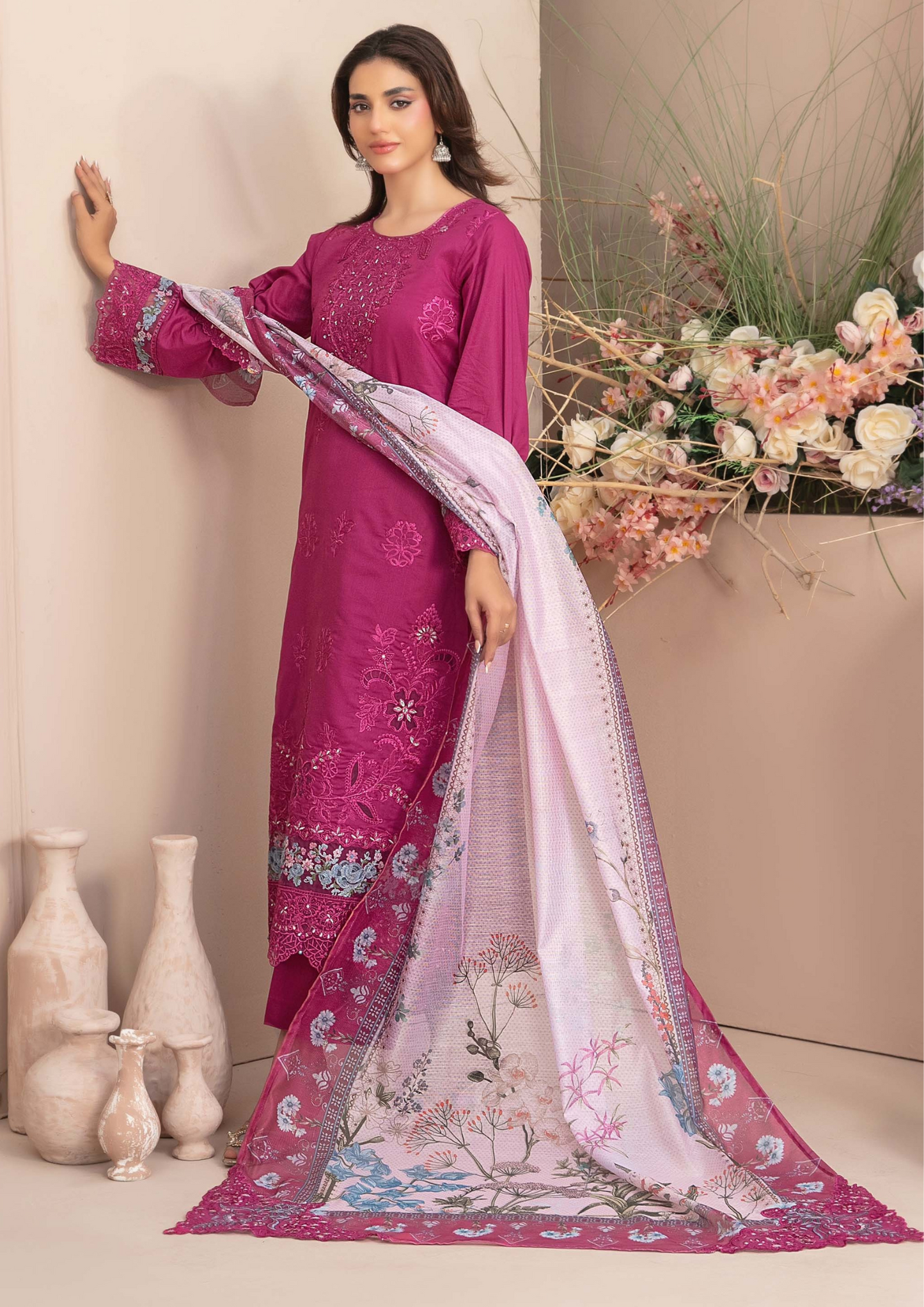 ERSA - Semi Stitched 3-Piece Embroidered Lawn