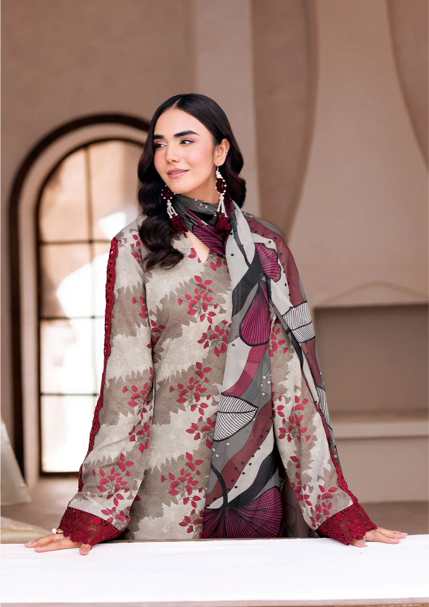 NAQSH-E-NAAZ - Unstitched 3-Piece Digital Bana Dora Lawn