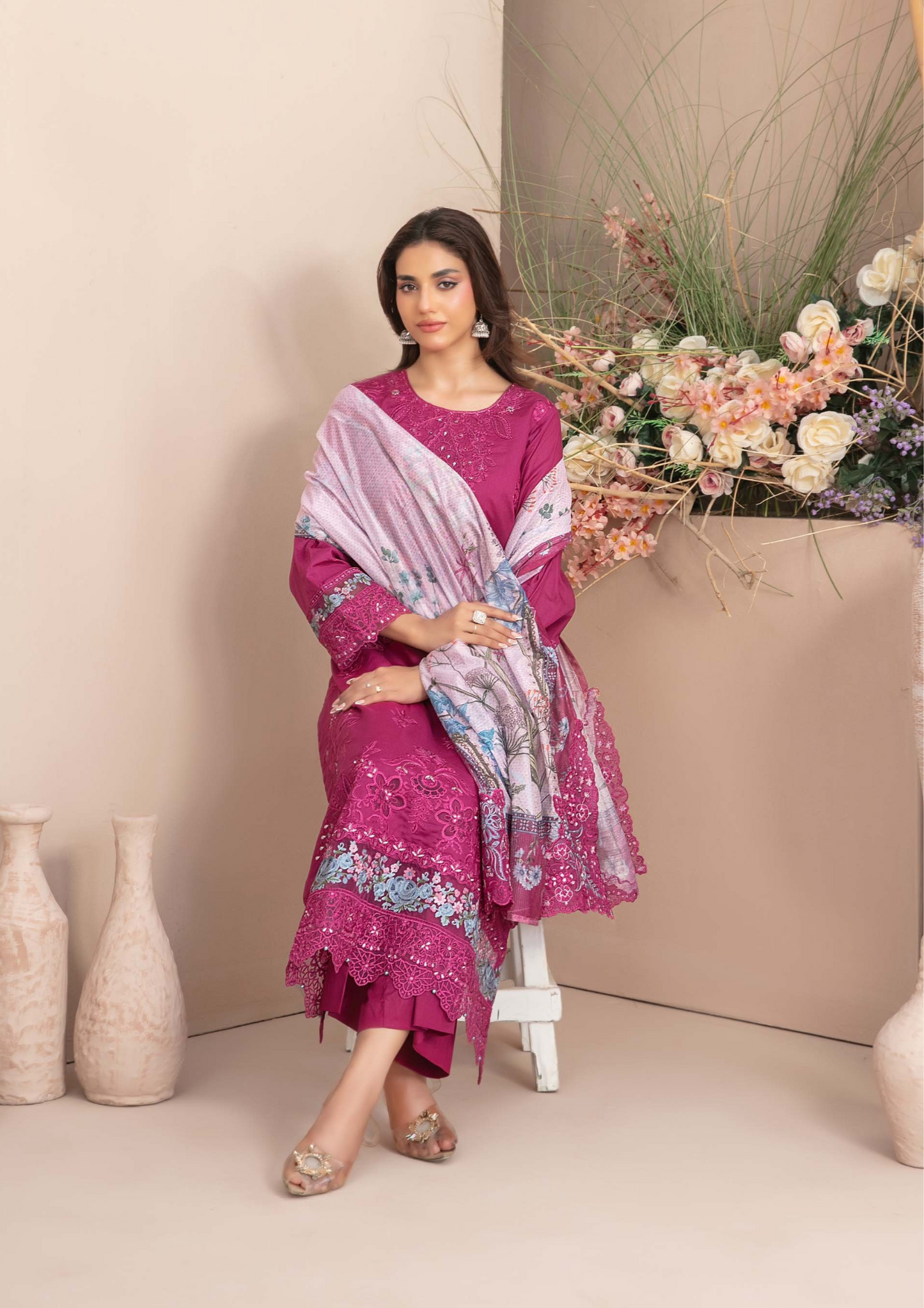 ERSA - Semi Stitched 3-Piece Embroidered Lawn
