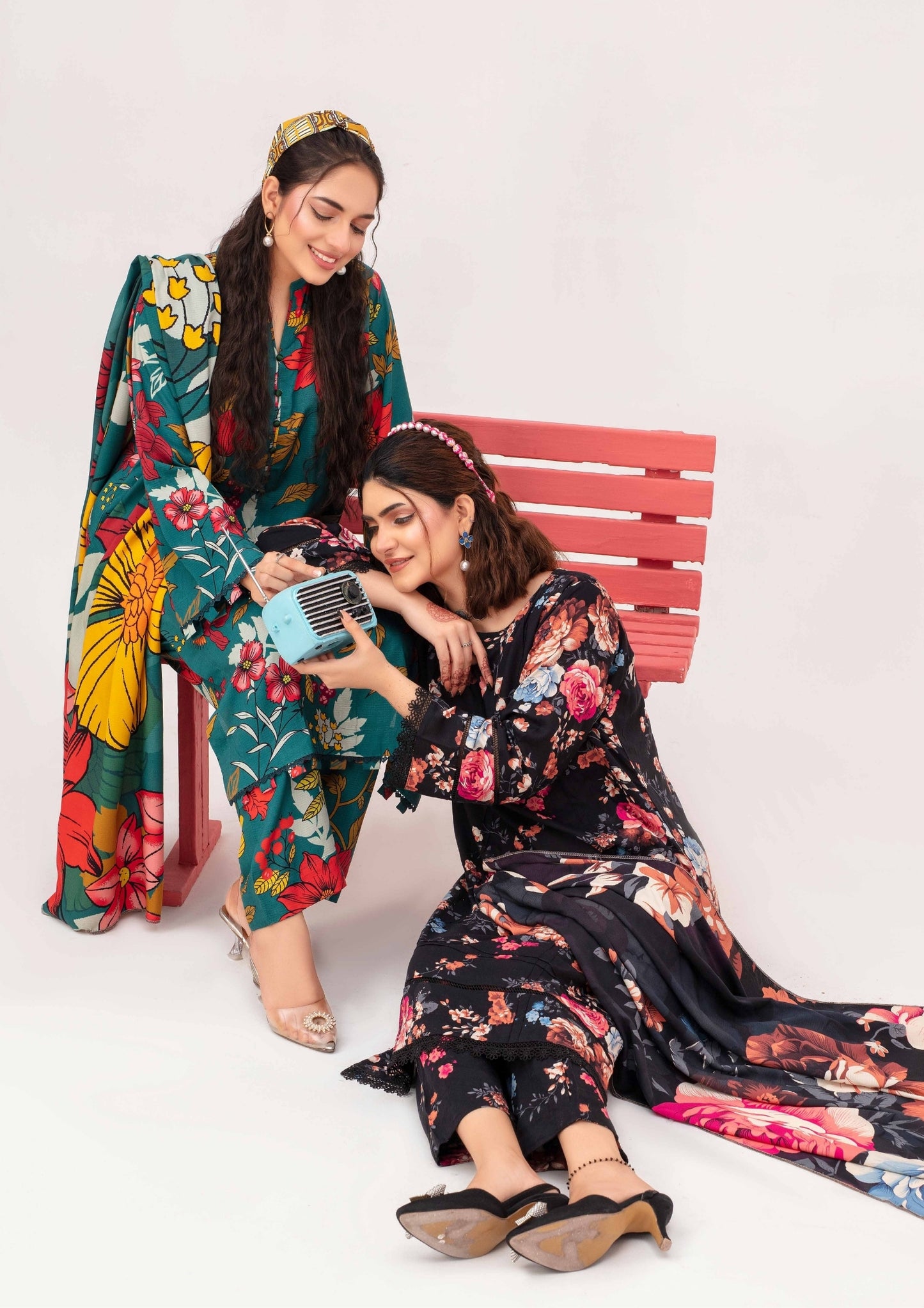 Meena - Unstitched 3-Piece Digital Linen