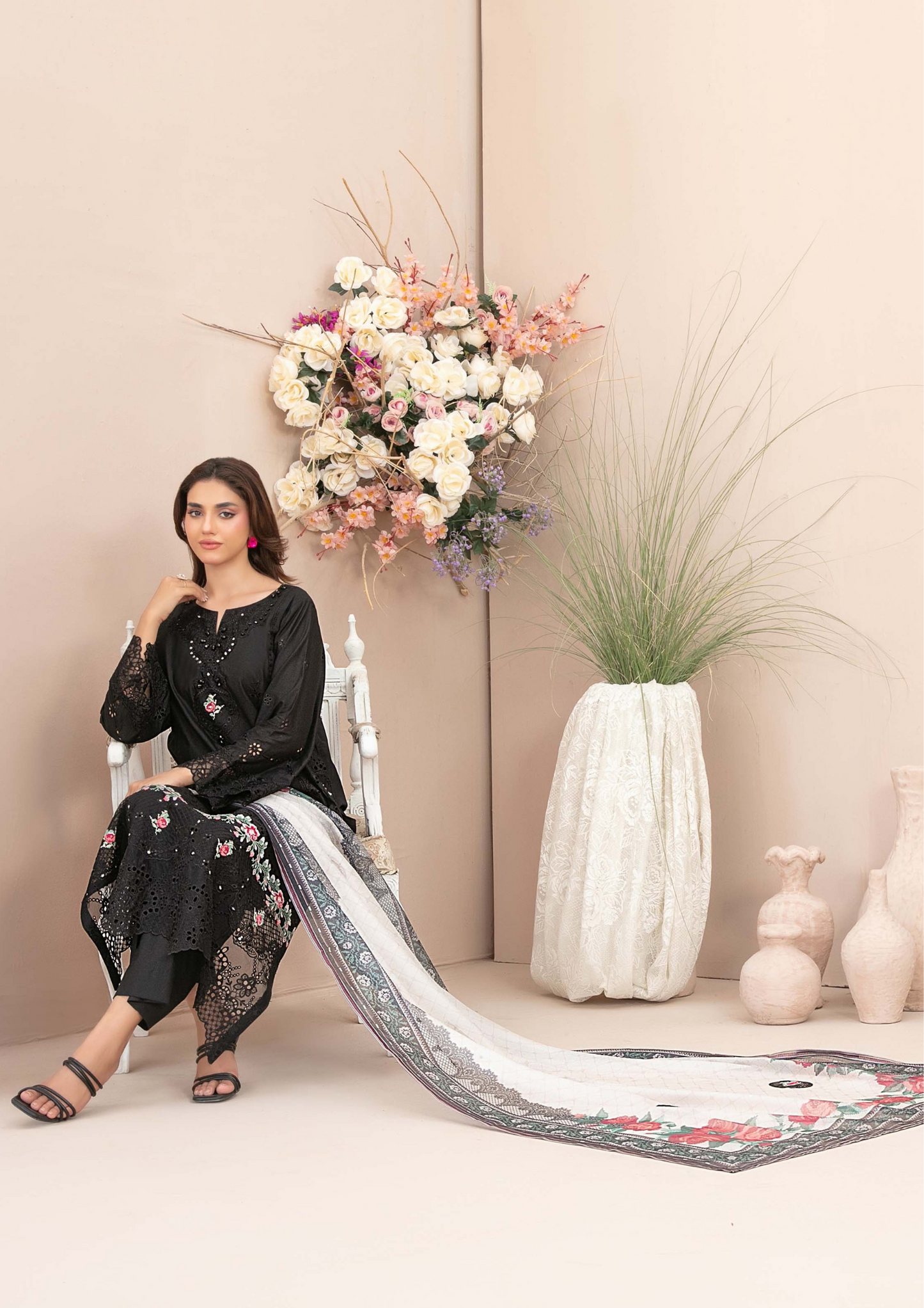 ERSA - Semi Stitched 3-Piece Embroidered Lawn