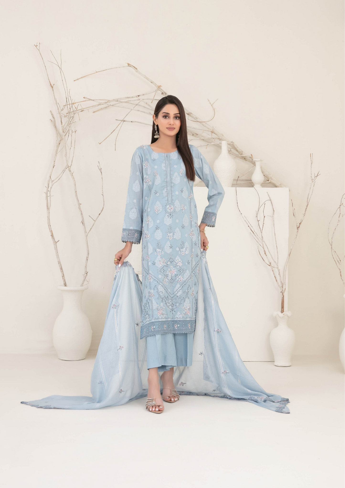 ZEENAT - Unstitched 3-Piece Broshia Banarsi