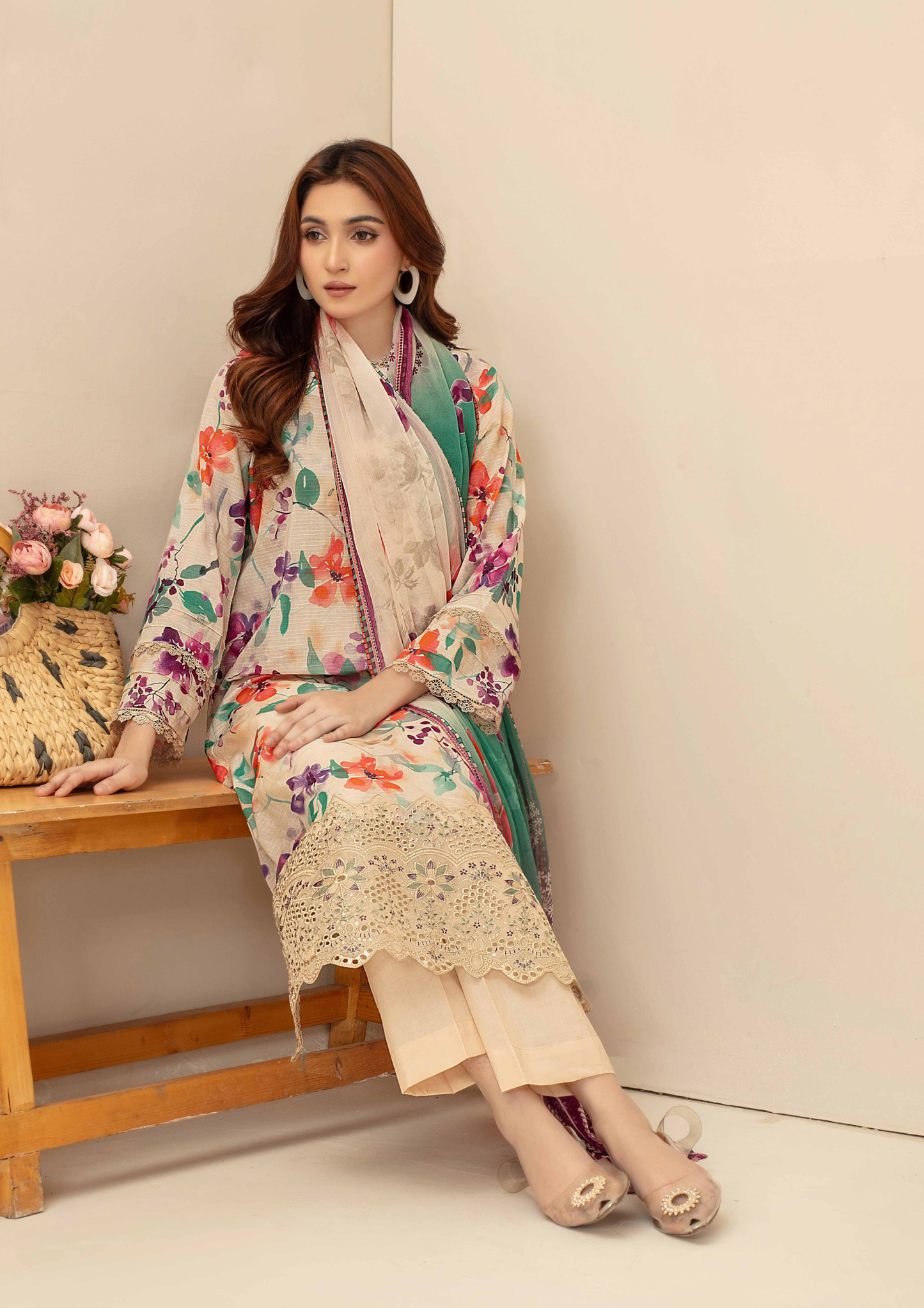 AQAS - Unstitched 3-Piece Digital Printed