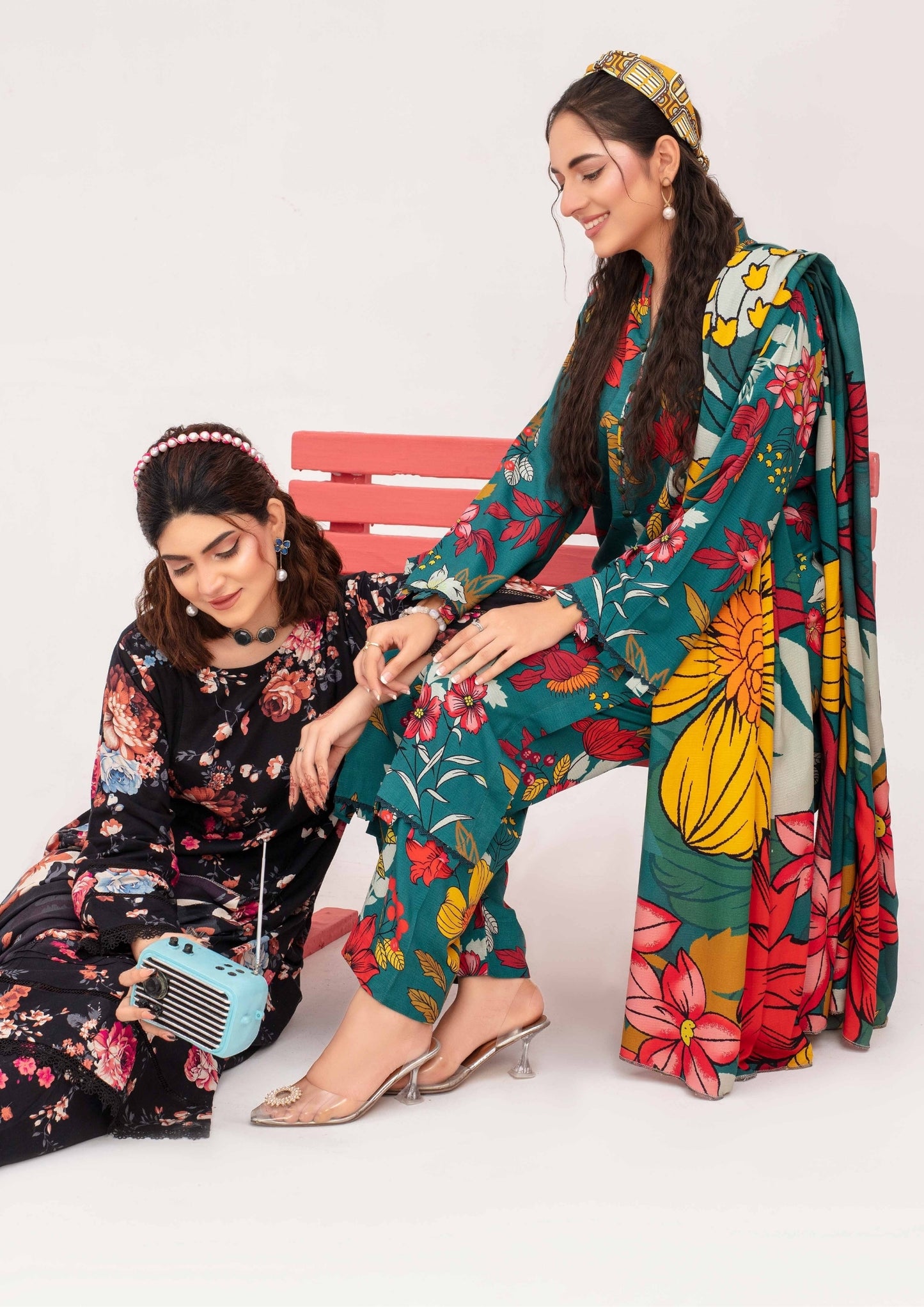 Meena - Unstitched 3-Piece Digital Linen