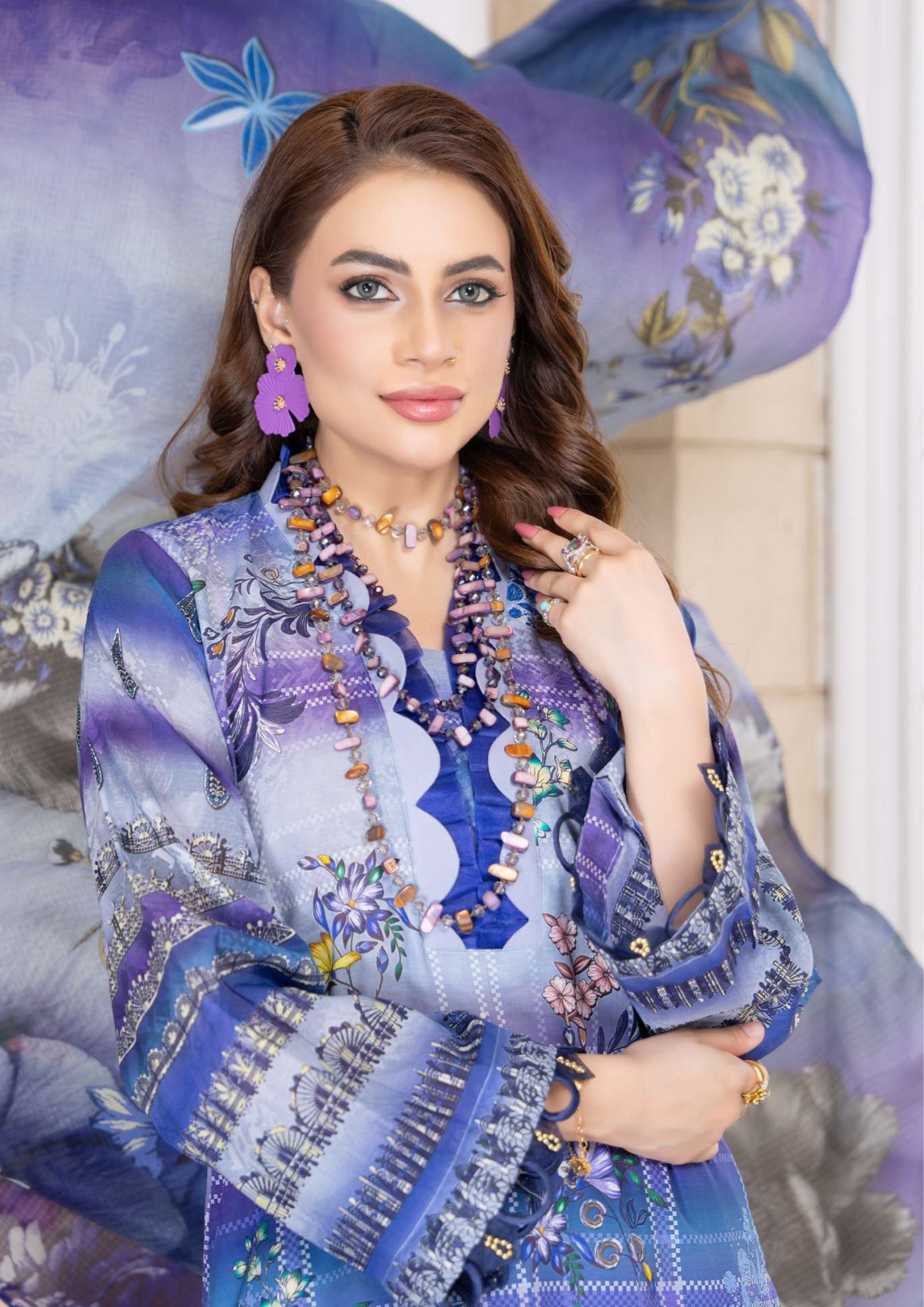 KAJAL - Unstitched 3-Piece Digital Lawn