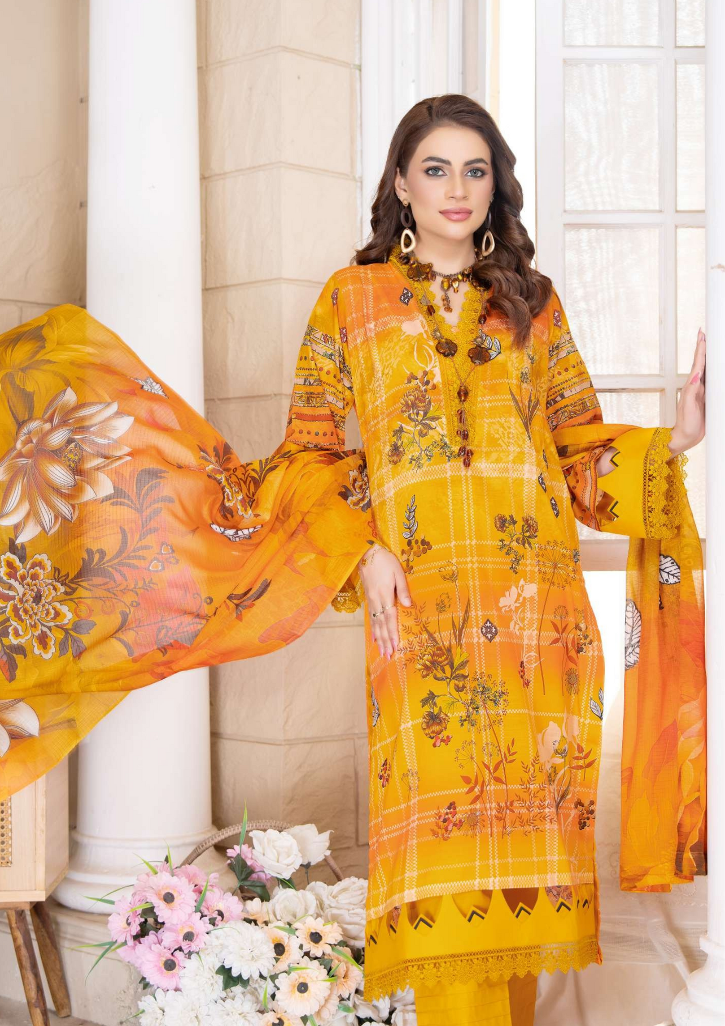 KAJAL - Unstitched 3-Piece Digital Lawn