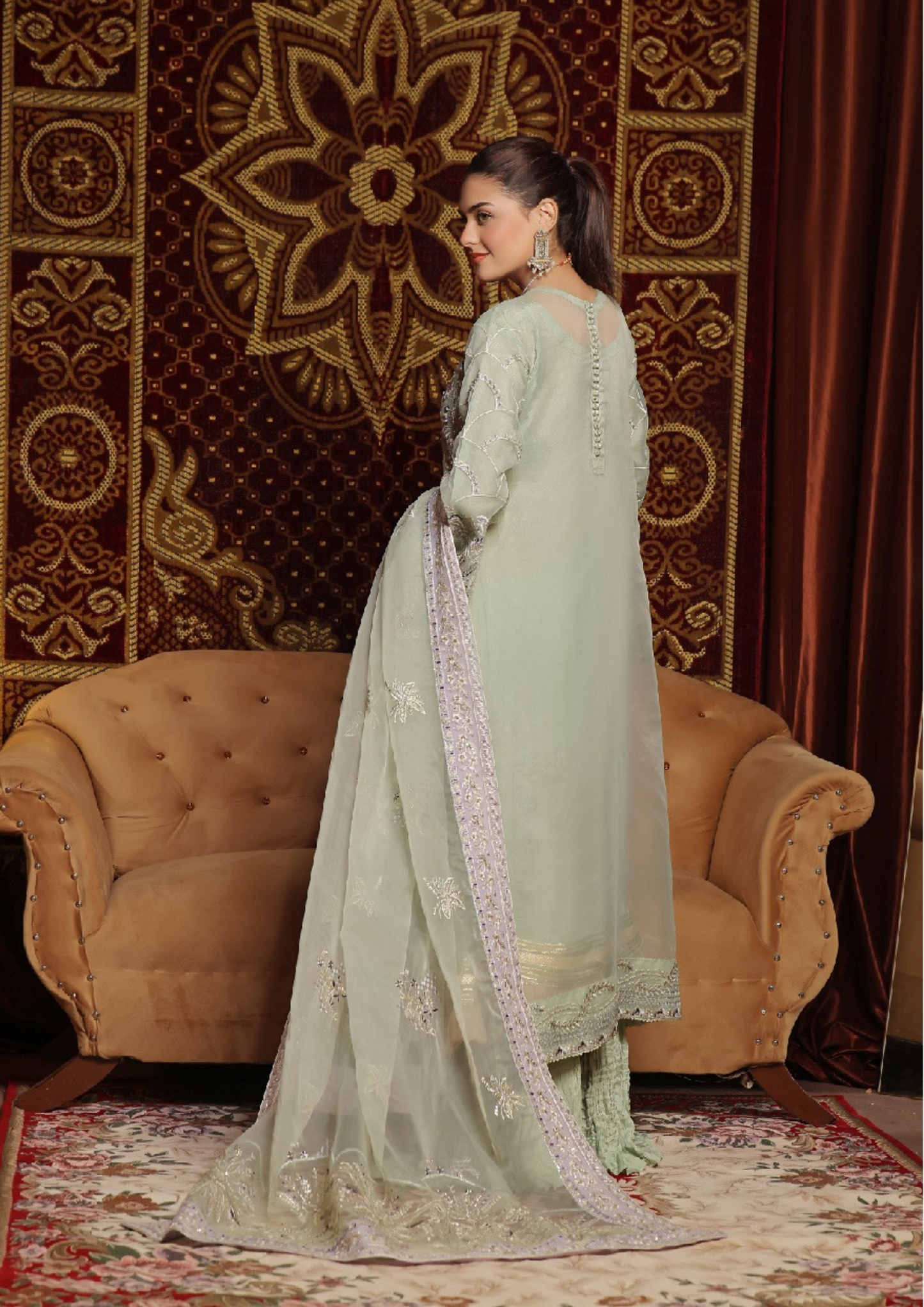 MEHRUNISSA - Unstitched 3-Piece Embroidered Organza