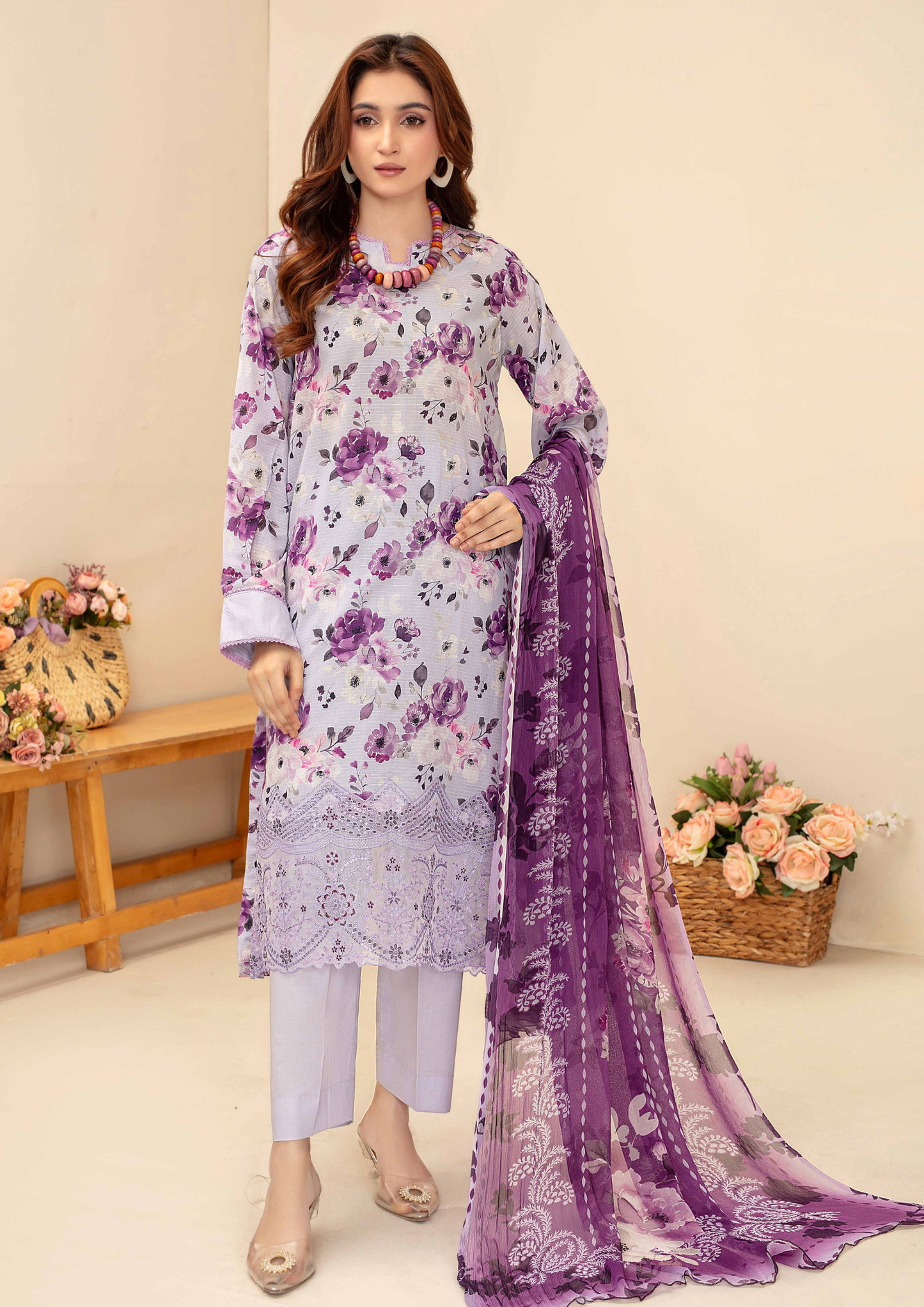 AQAS - Unstitched 3-Piece Digital Printed