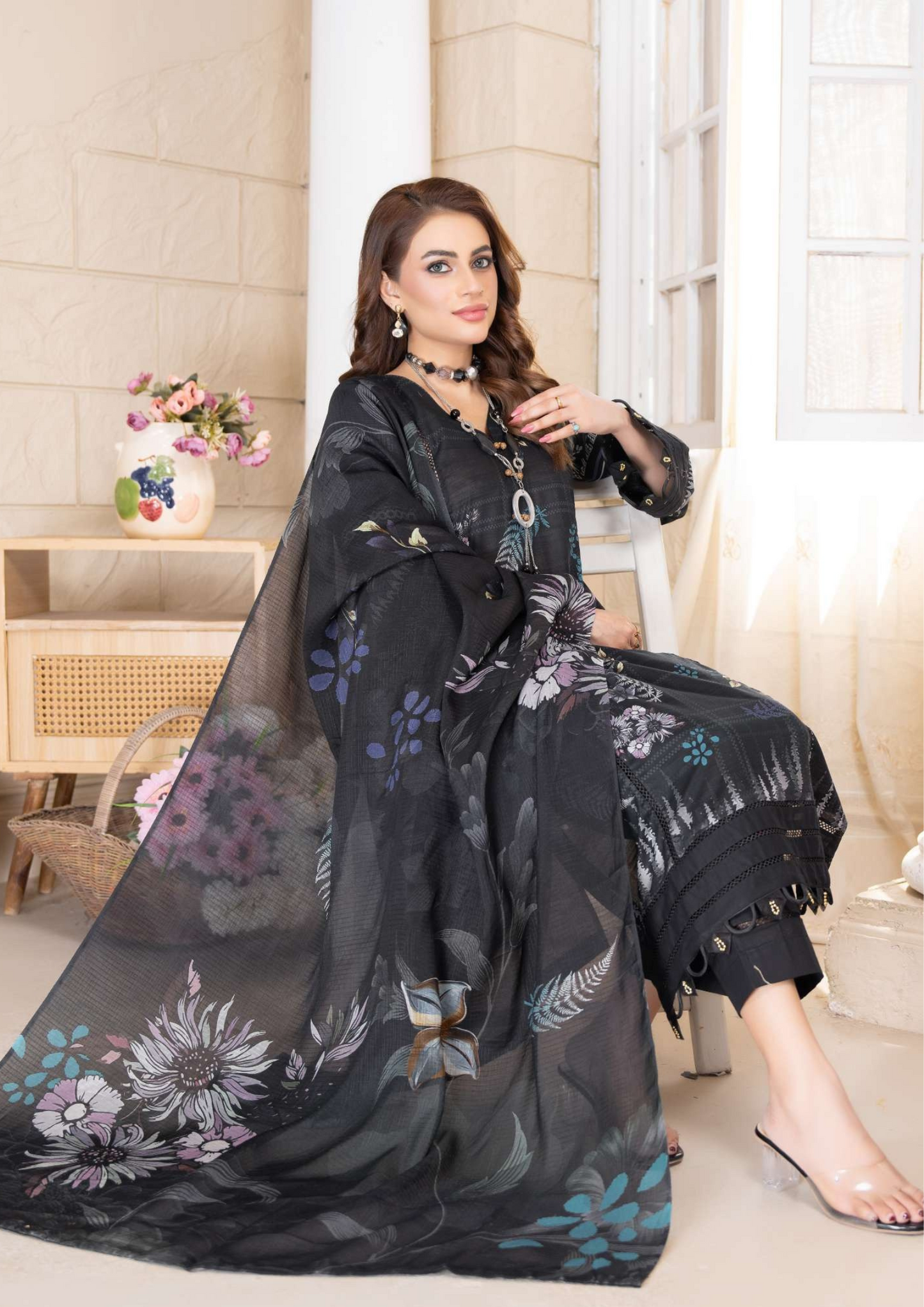 KAJAL - Unstitched 3-Piece Digital Lawn