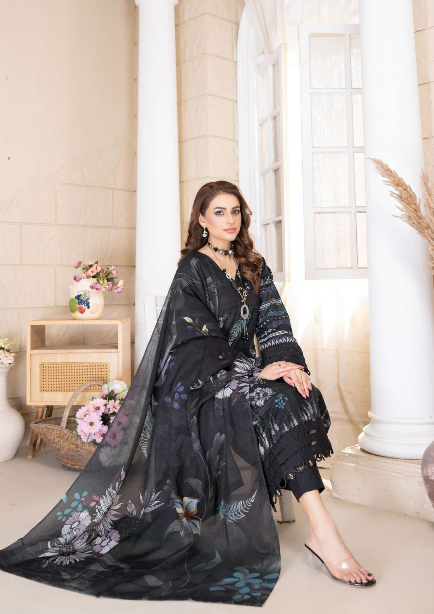 KAJAL - Unstitched 3-Piece Digital Lawn
