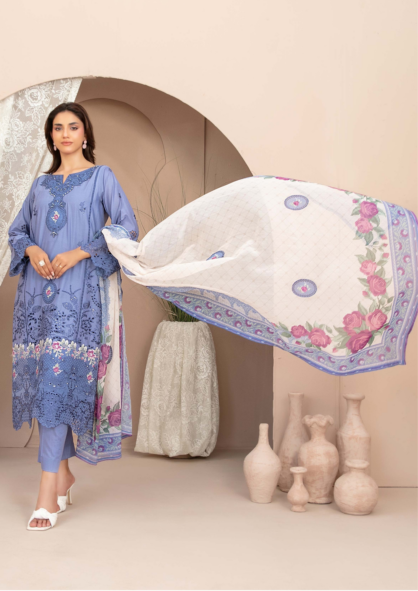 ERSA - Semi Stitched 3-Piece Embroidered Lawn