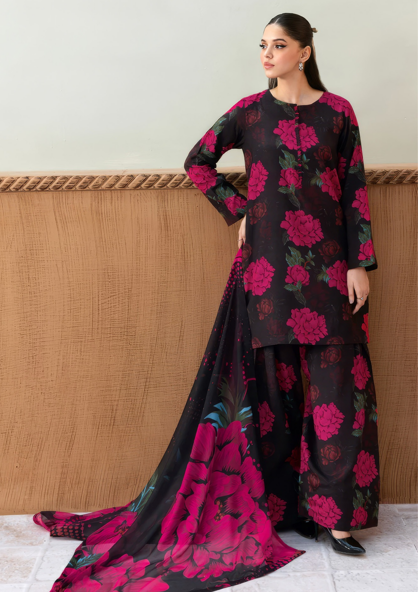 NAQSH-E-NAAZ - Unstitched 3-Piece Digital Bana Dora Lawn