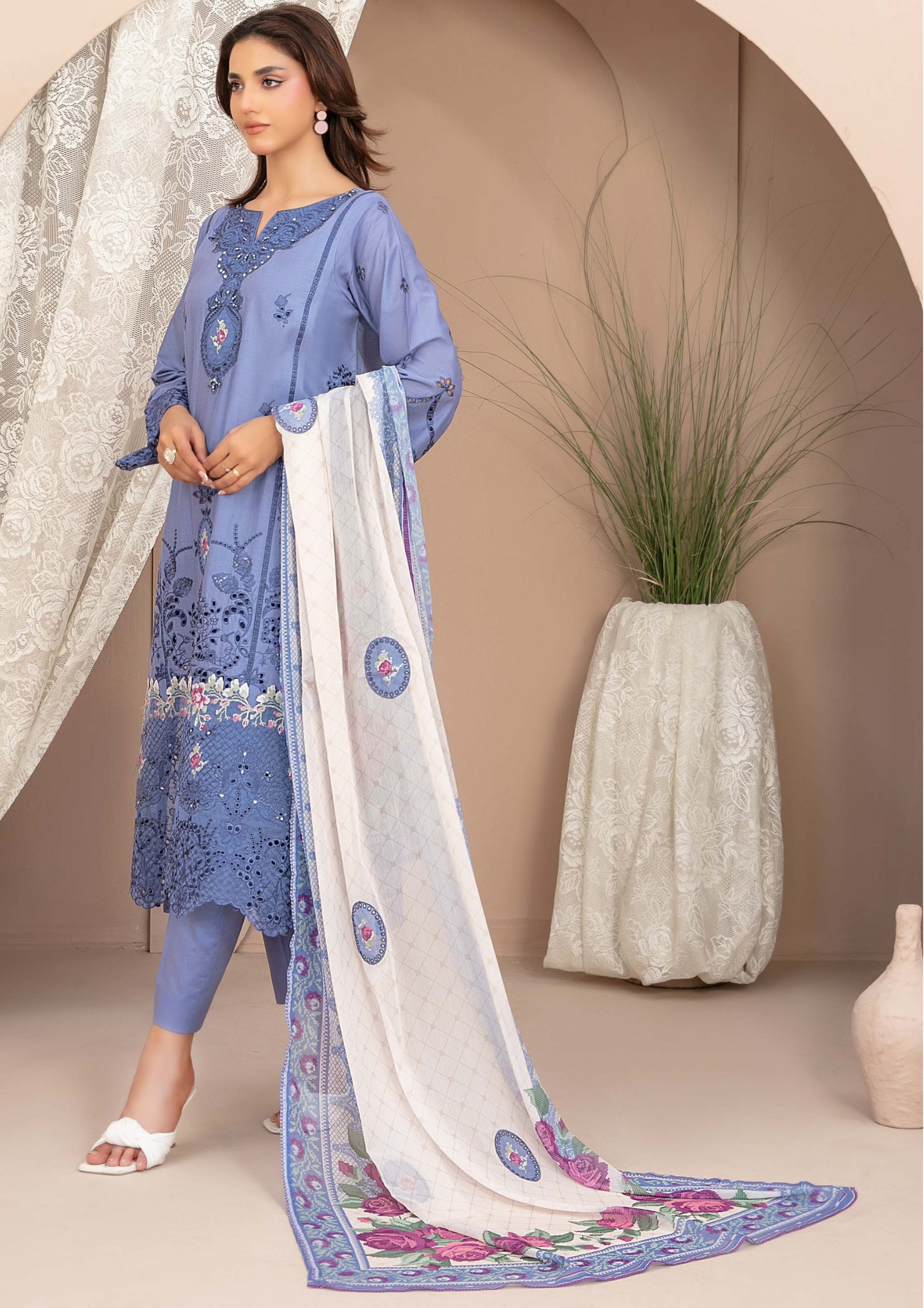 ERSA - Semi Stitched 3-Piece Embroidered Lawn