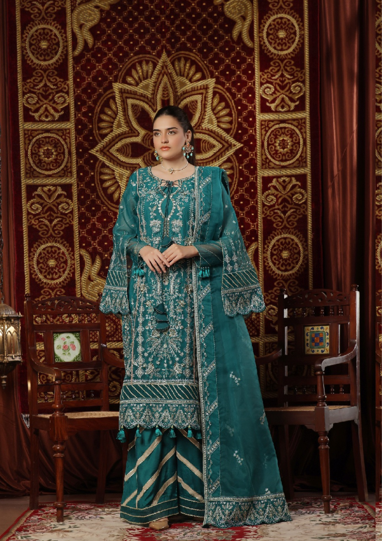 MEHRUNISSA - Unstitched 3-Piece Embroidered Organza