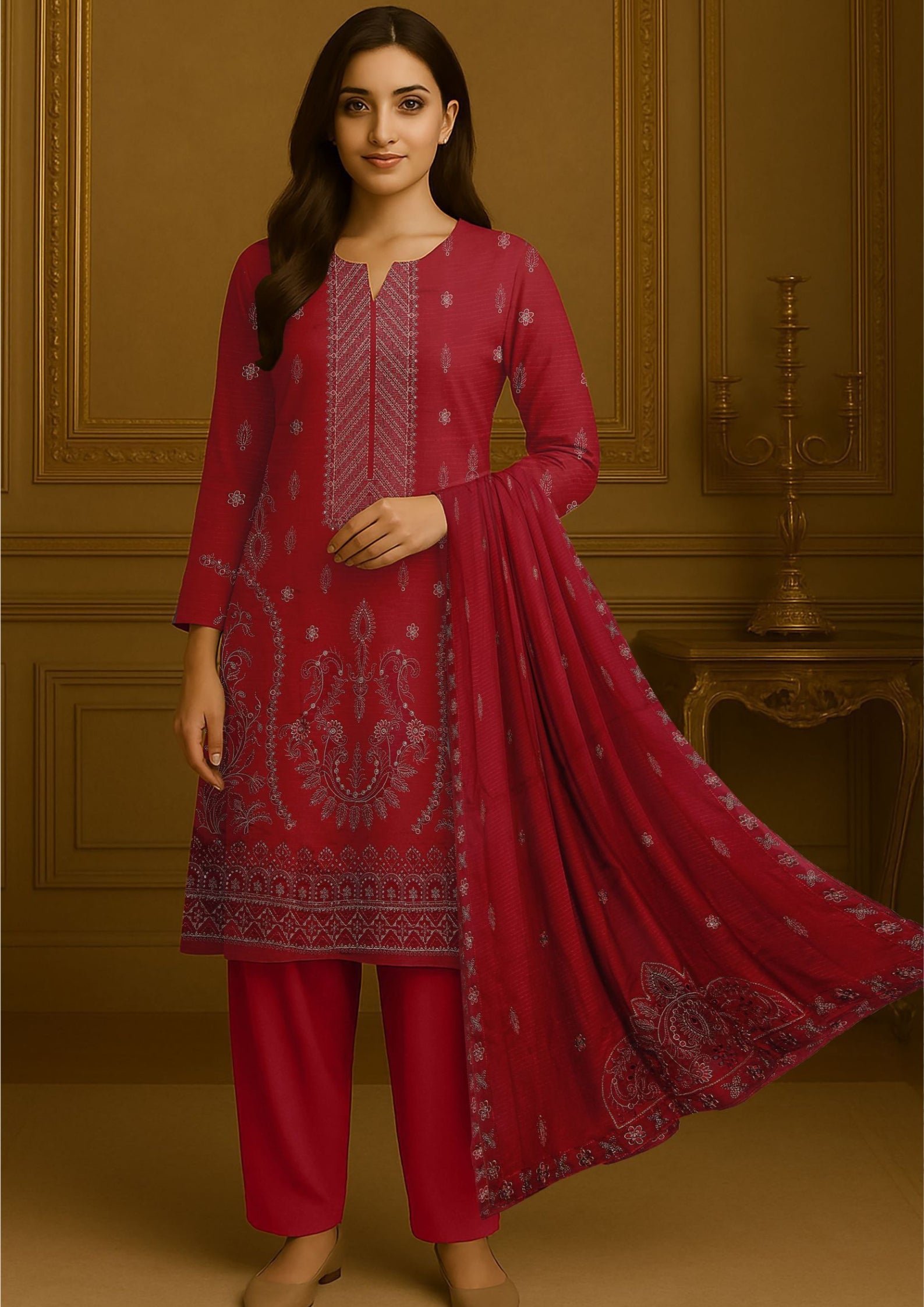 Shabnam - Unstitched 3-Piece Exclusive Dhanak
