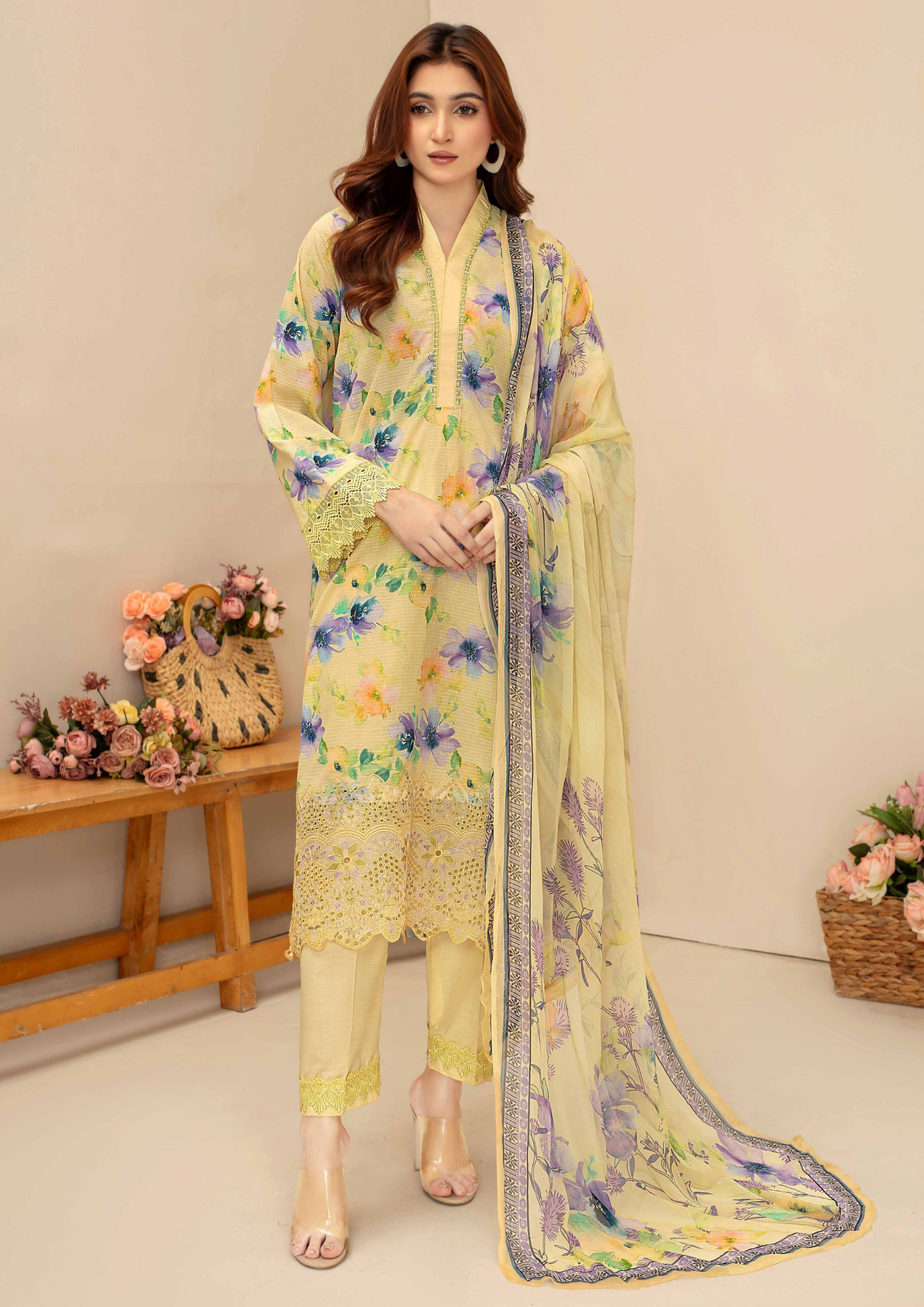 AQAS - Unstitched 3-Piece Digital Printed