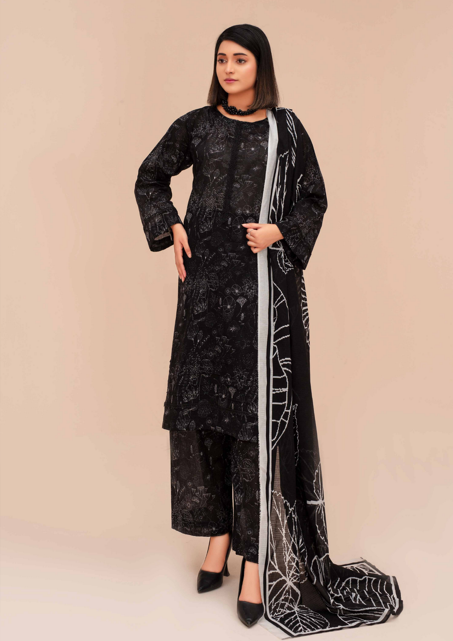 GULL E SIYAH - Unstitched 3-Piece Diigital Printed Lawn