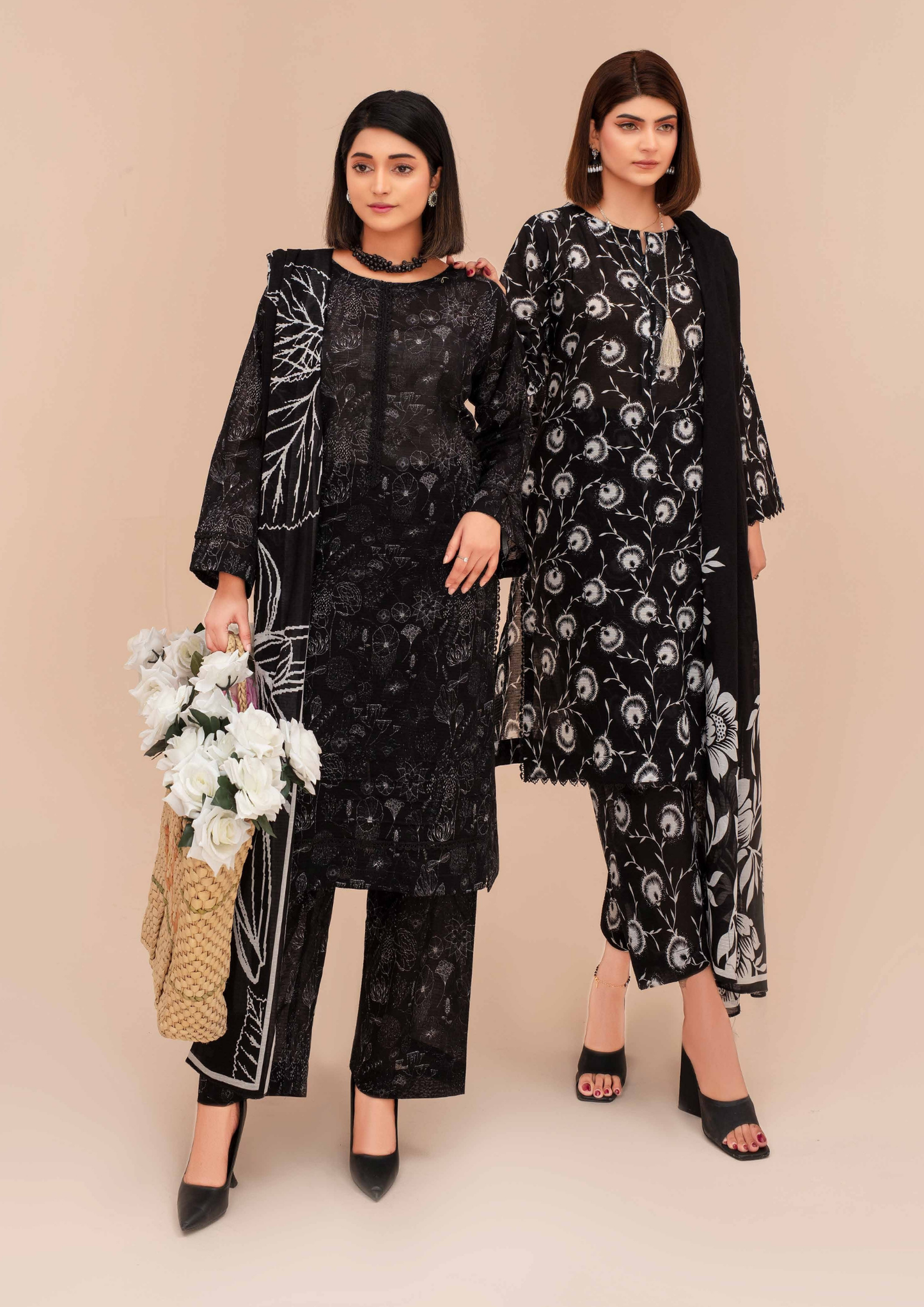 GULL E SIYAH - Unstitched 3-Piece Diigital Printed Lawn