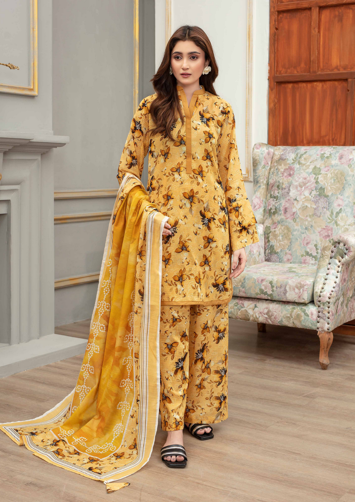 AROOHI - Unstitched 3-Piece Printed Lawn