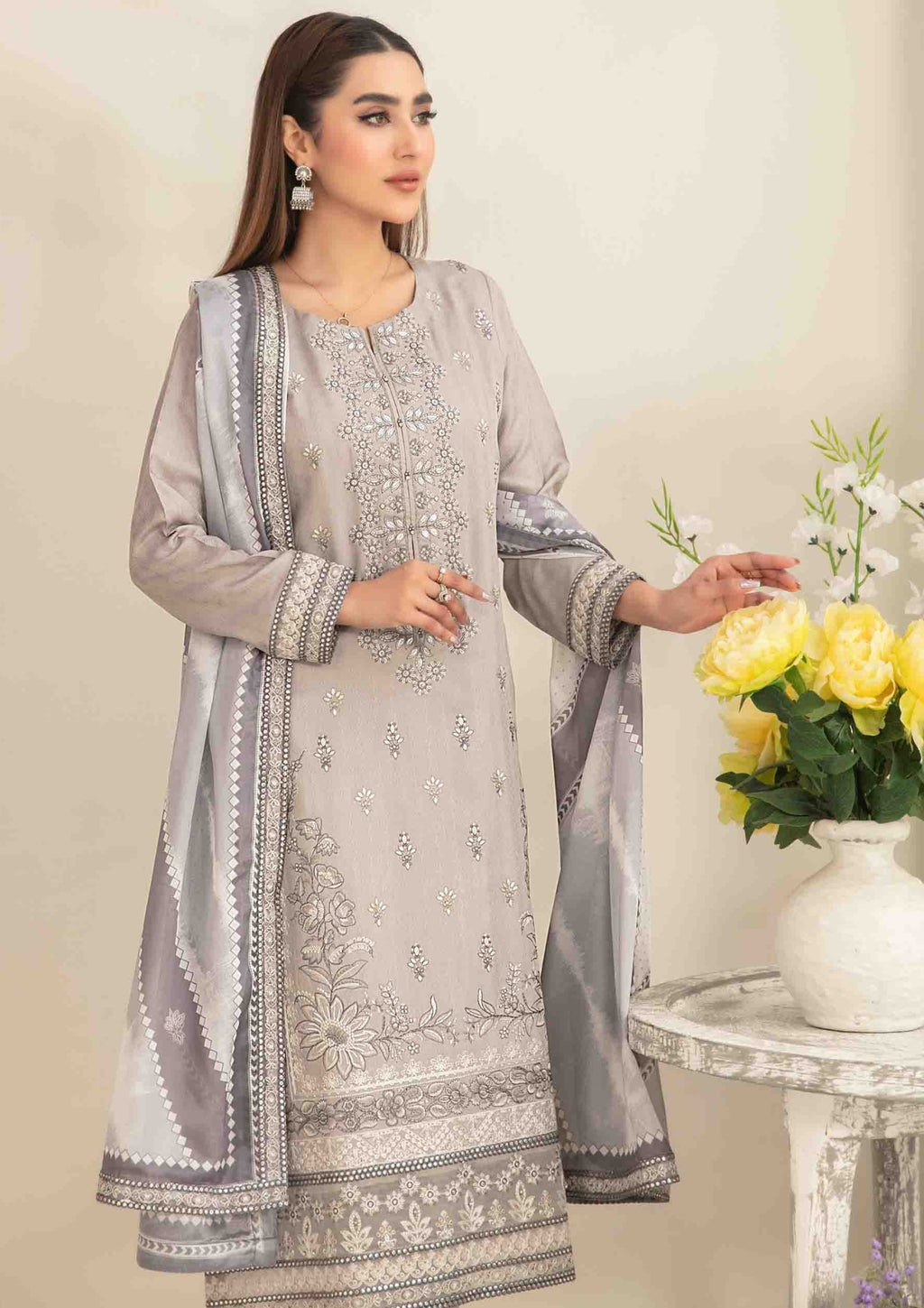 ZAFRAH - Semi Stitched Embroidered Viscose