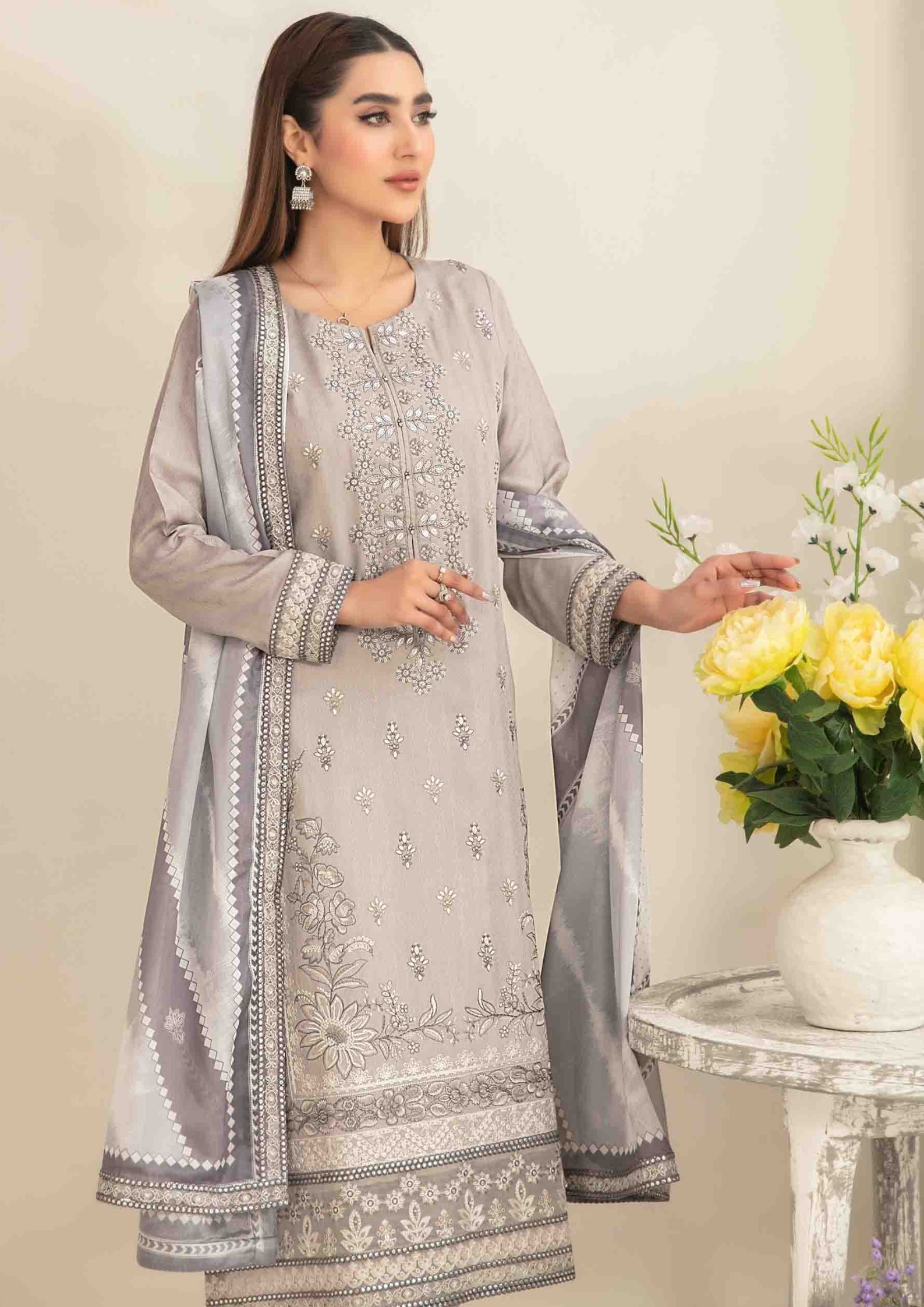 ZAFRAH - Semi Stitched Embroidered Viscose