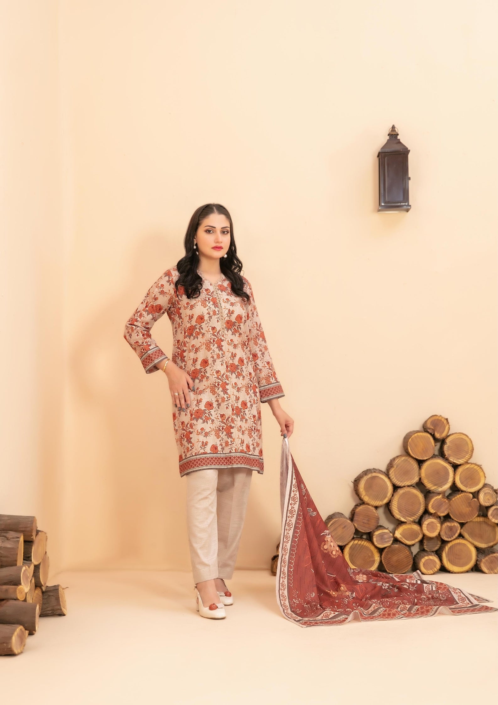 ZARQA - 3-PCS Unstitched Khaddar
