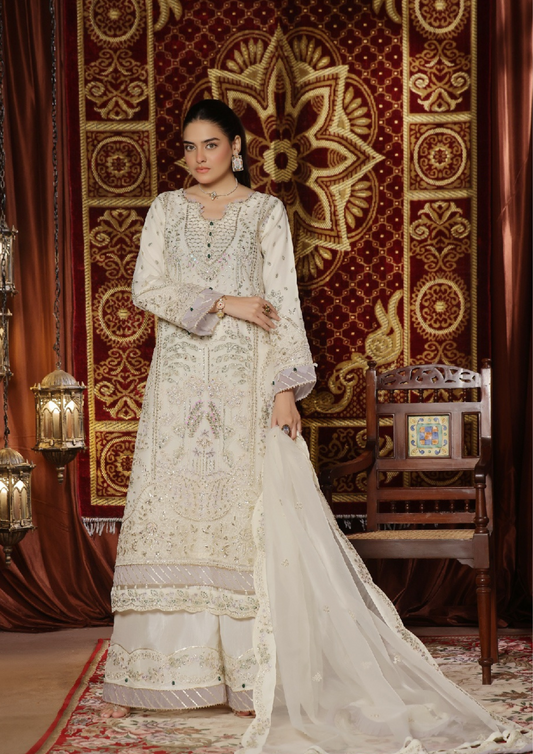 MEHRUNISSA - Unstitched 3-Piece Embroidered Organza