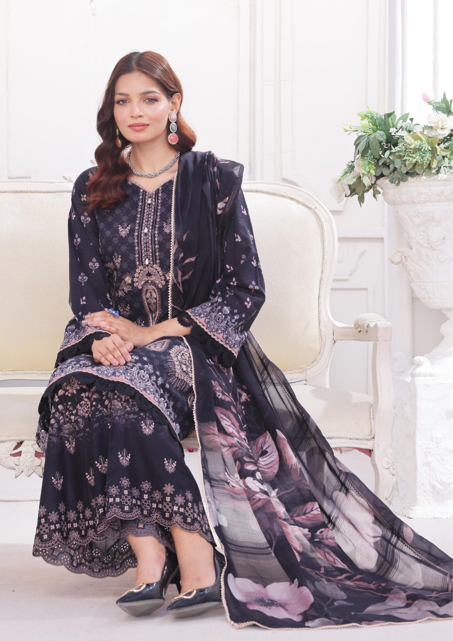 CHANDNI RAAT - Unstitched 3-Piece Bana Dora Digital Lawn