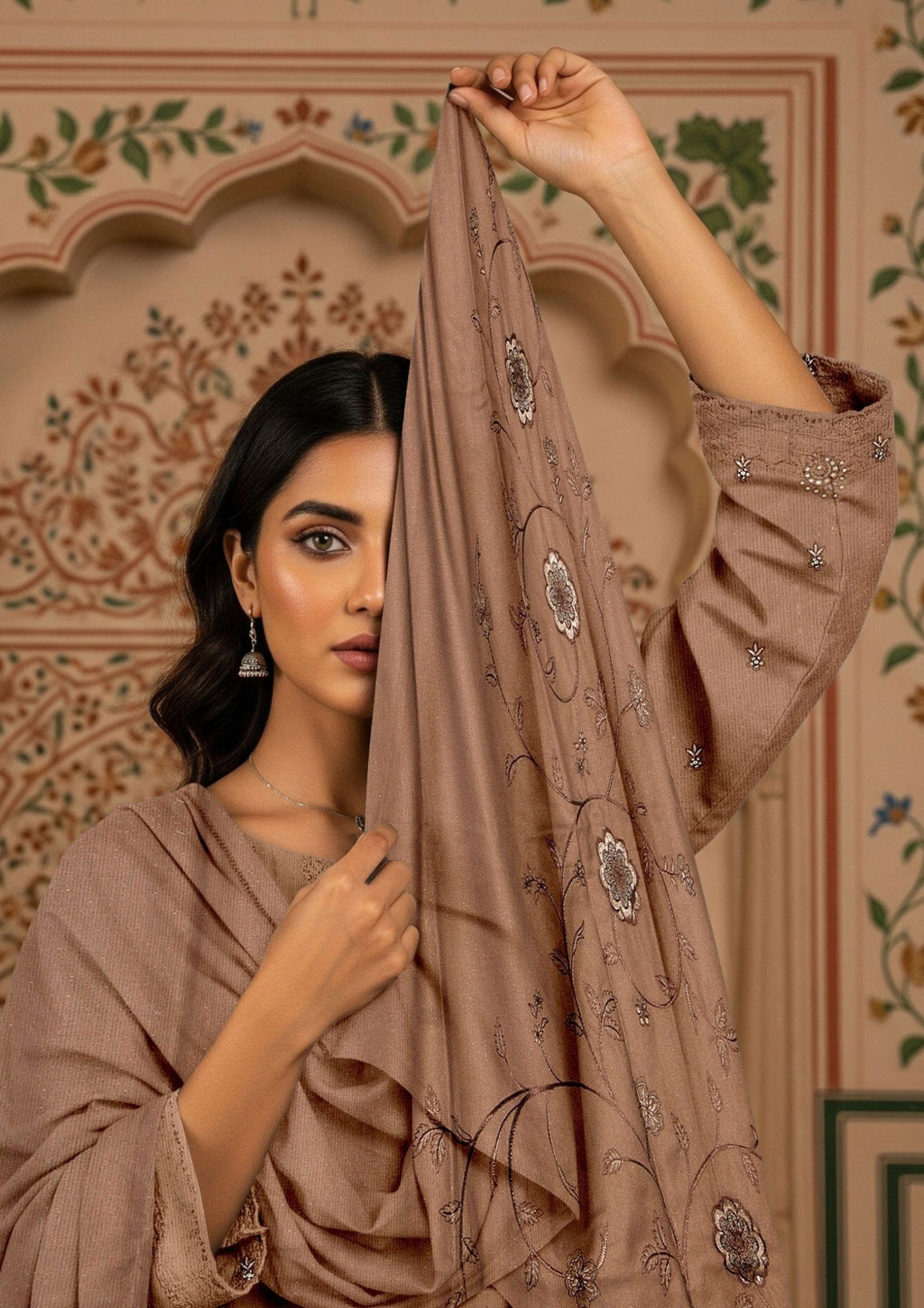 BELLA - Unstitched Embroidered Chamki Dhanak