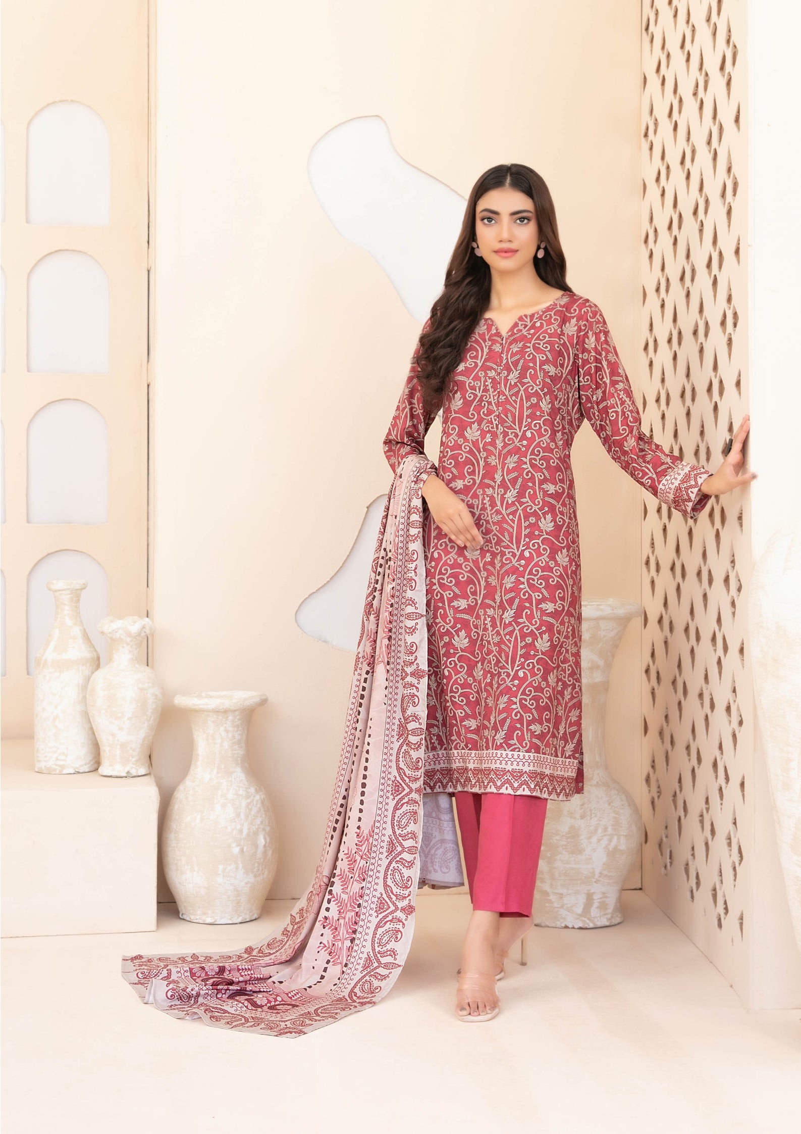 ZEENAT - Unstitched 3-PCS Digital Printed Staple