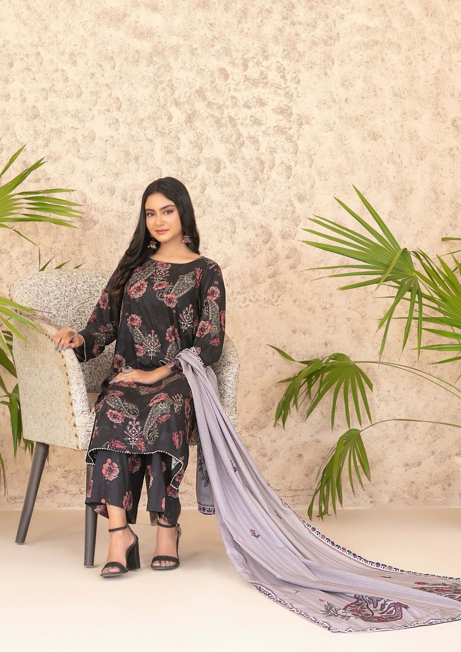 ANCHAL - Unstitched Embroidered Digital Printed Staple