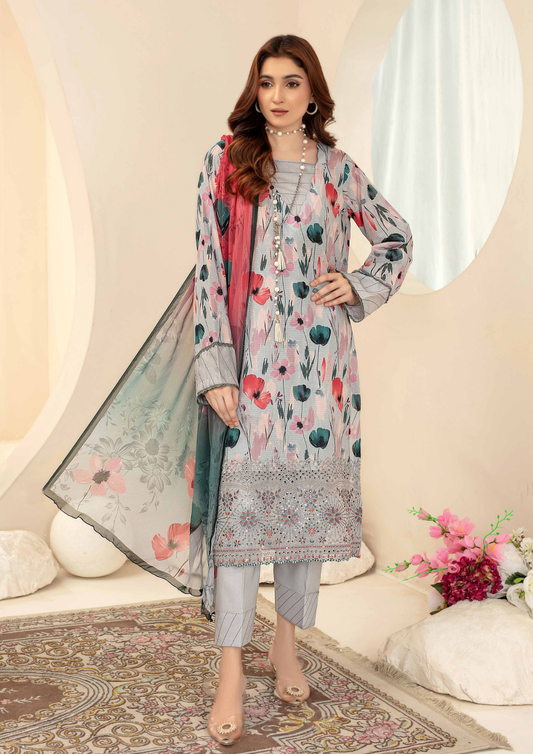 AQAS - Unstitched 3-Piece Digital Printed