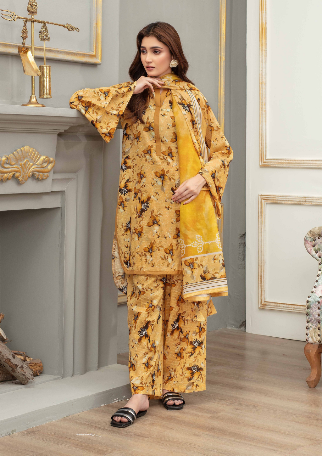 AROOHI - Unstitched 3-Piece Printed Lawn